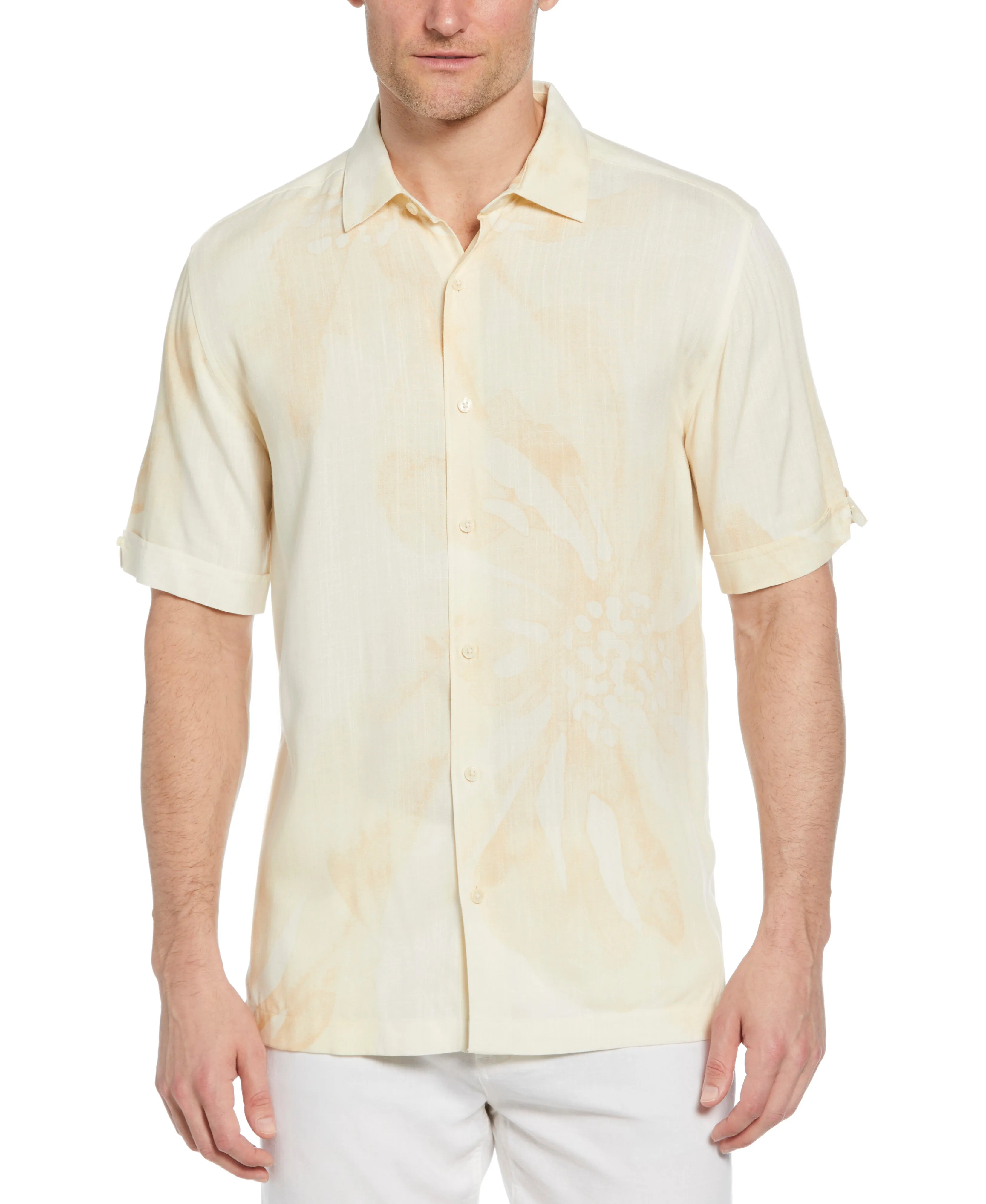 Oversized Tropical Placement Print Shirt sold by Cubavera