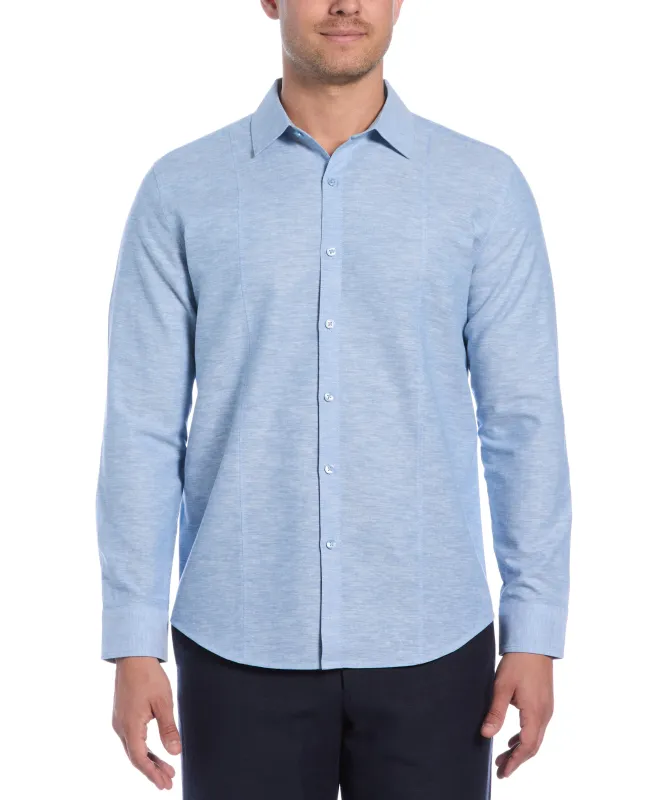 Linen Blend Tuck Panel Shirt sold by Cubavera