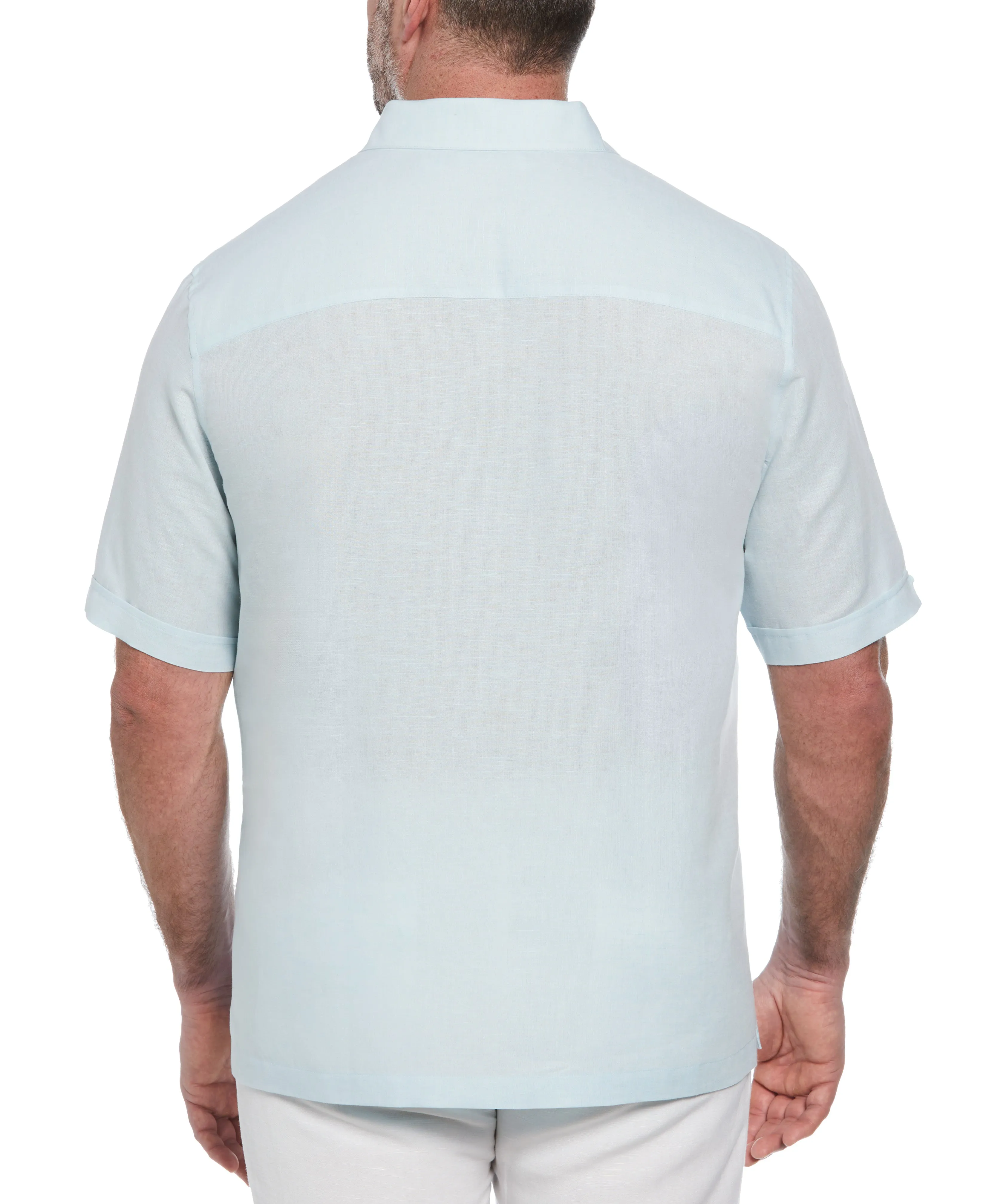 Big & Tall Linen Blend Stripe Panel Shirt sold by Cubavera product image thumbnail 2