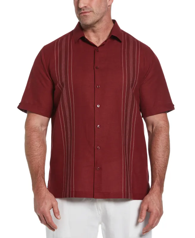 Big & Tall Linen Blend Yarn Dyed Panel Shirt sold by Cubavera
