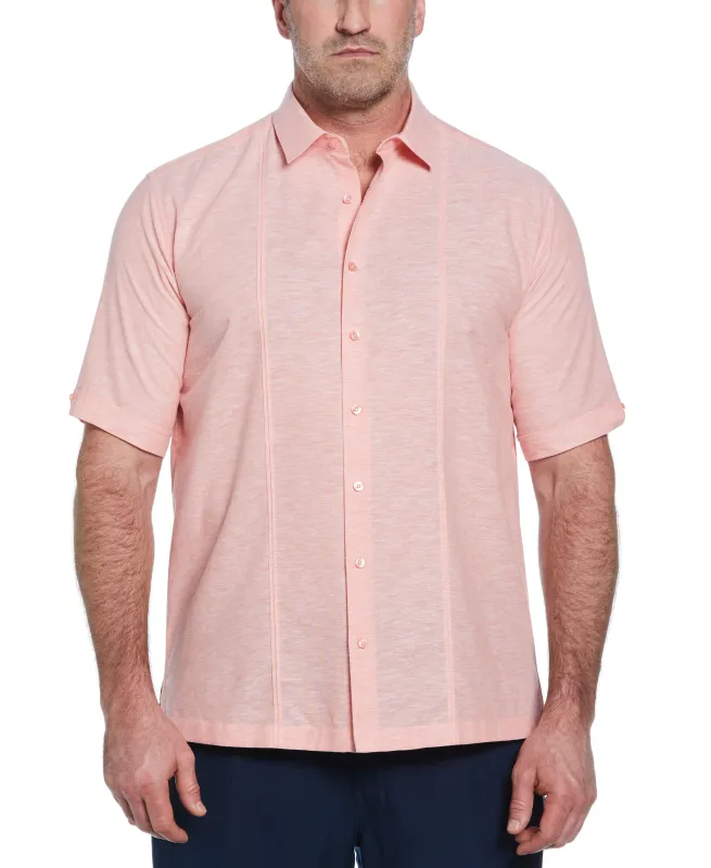 Big & Tall Linen Blend Tuck Panel Shirt sold by Cubavera