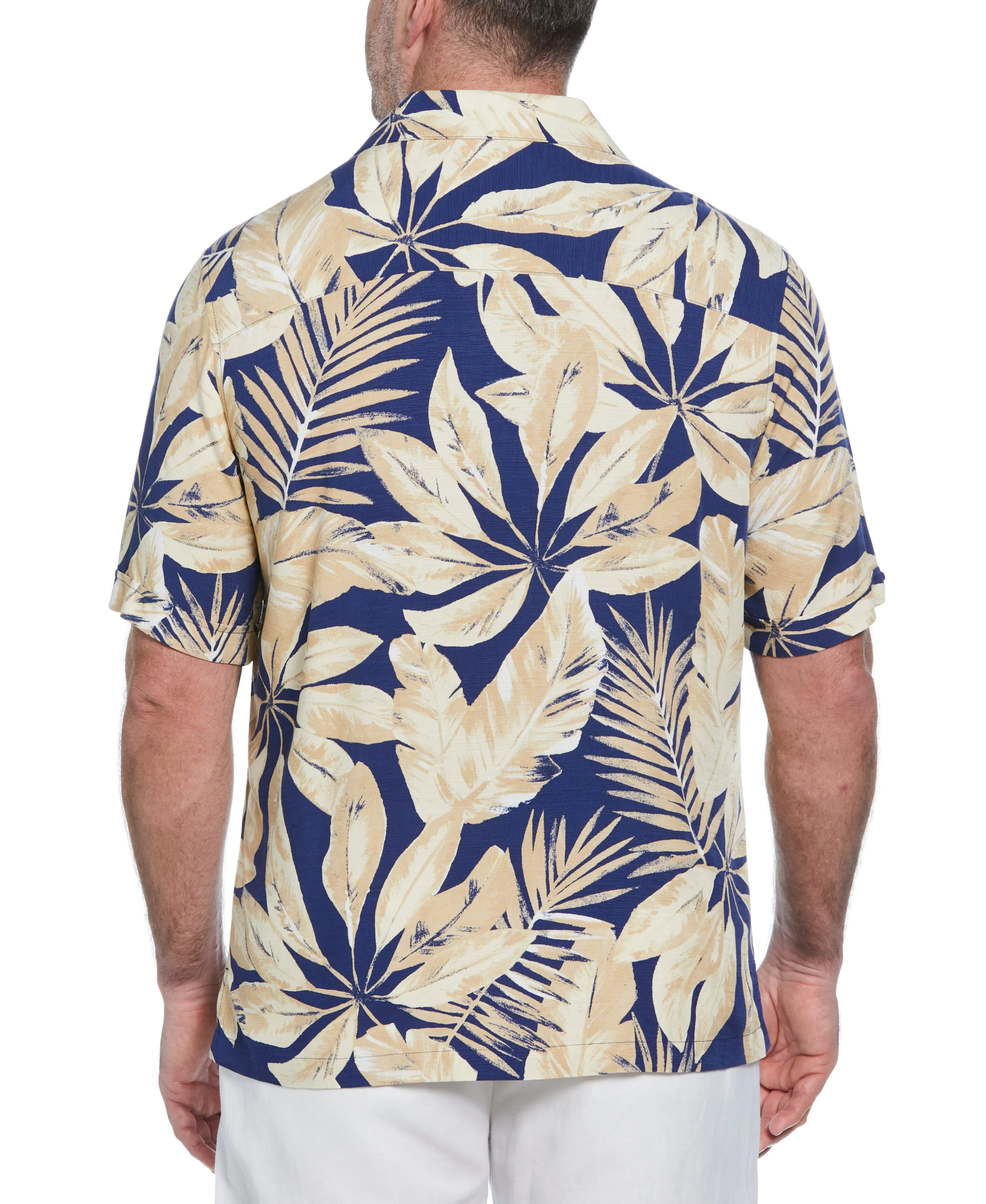 Big & Tall Textured Large Scale Palm Print Shirt sold by Cubavera product image thumbnail 2