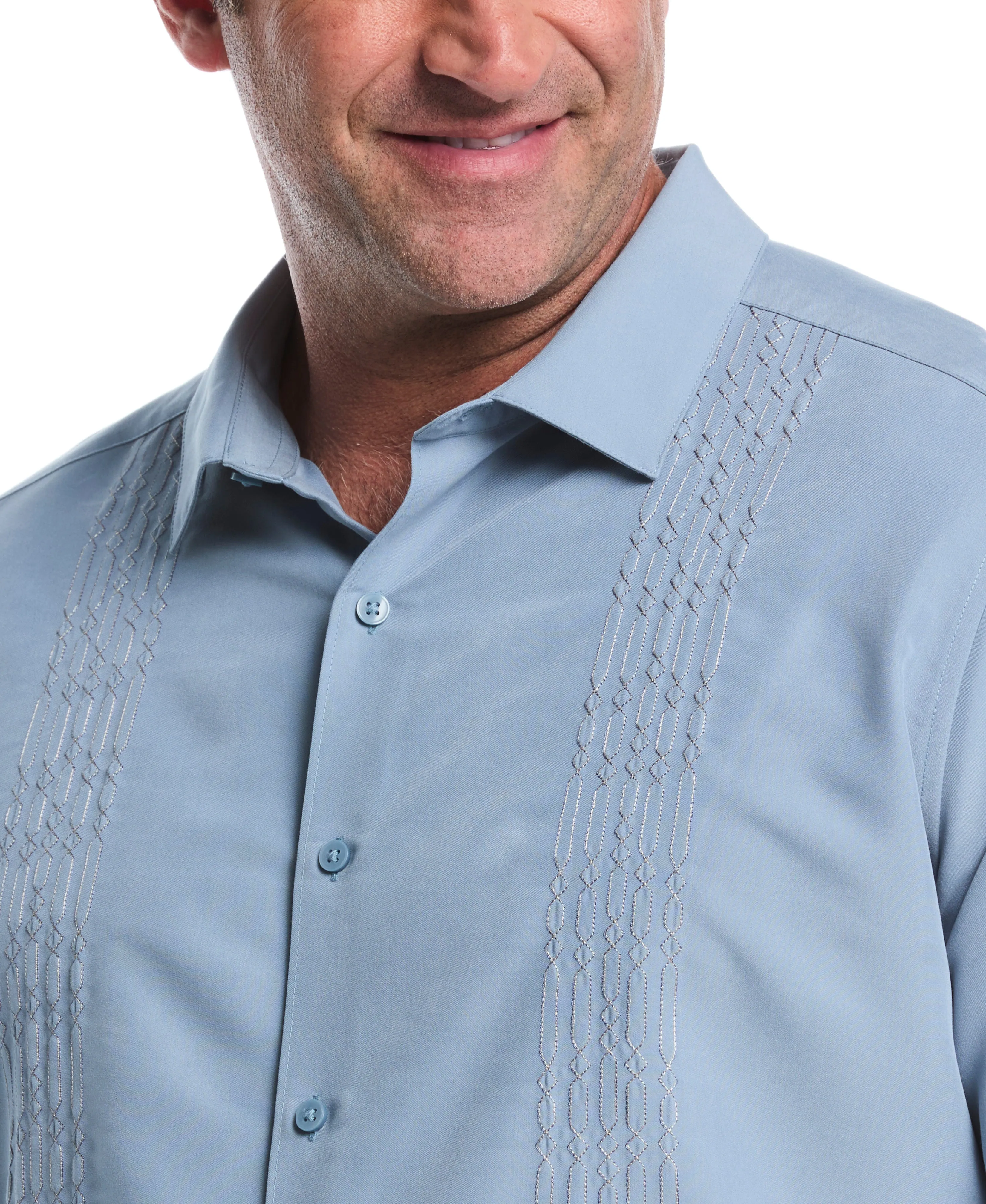 Big & Tall Two-Tone Geo Embroidered Shirt sold by Cubavera product image thumbnail 3