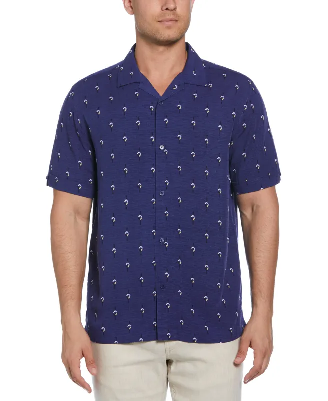 Retro Geometric Print Shirt sold by Cubavera