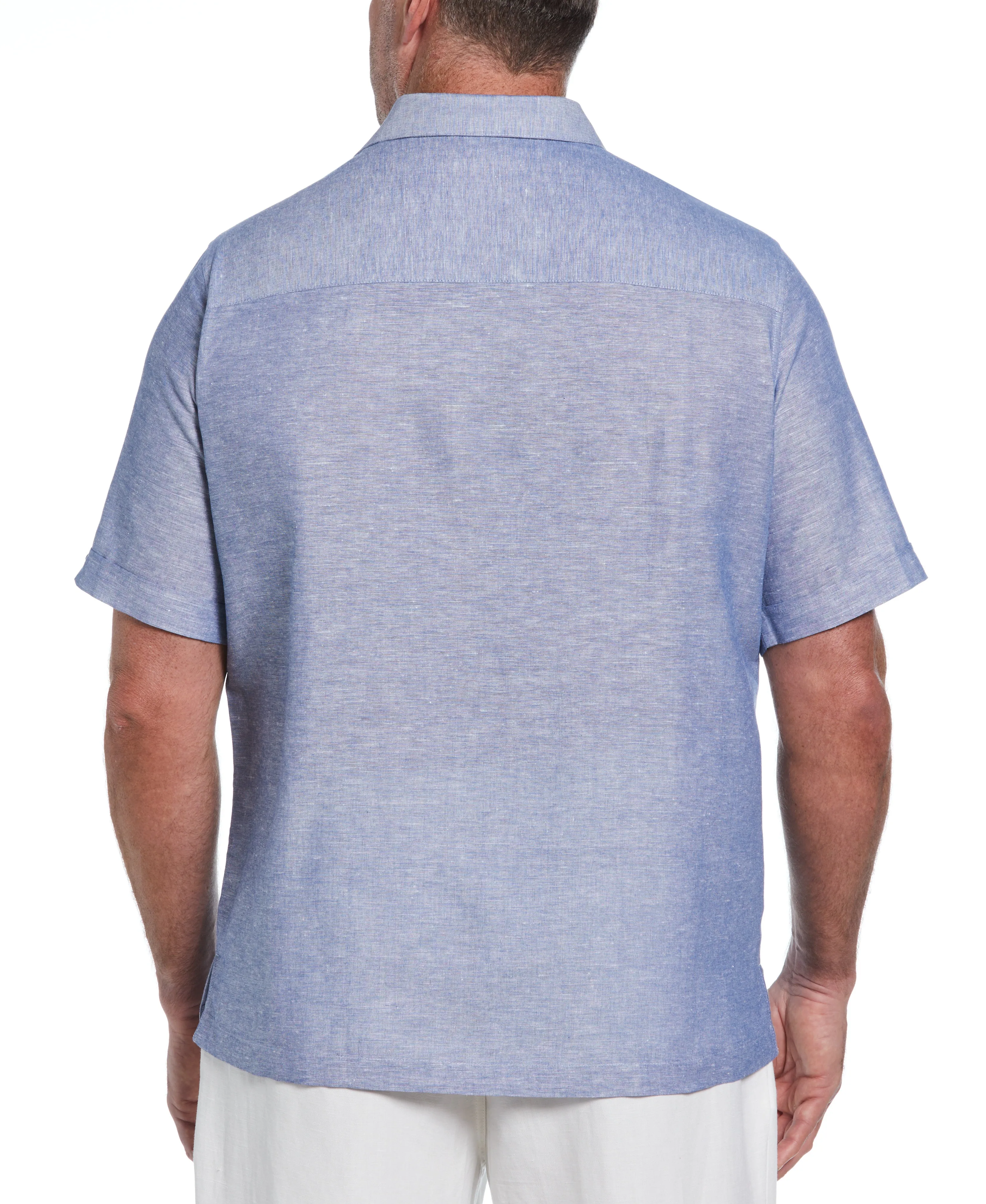 Big & Tall Linen Blend Textured Panel Shirt sold by Cubavera product image thumbnail 2
