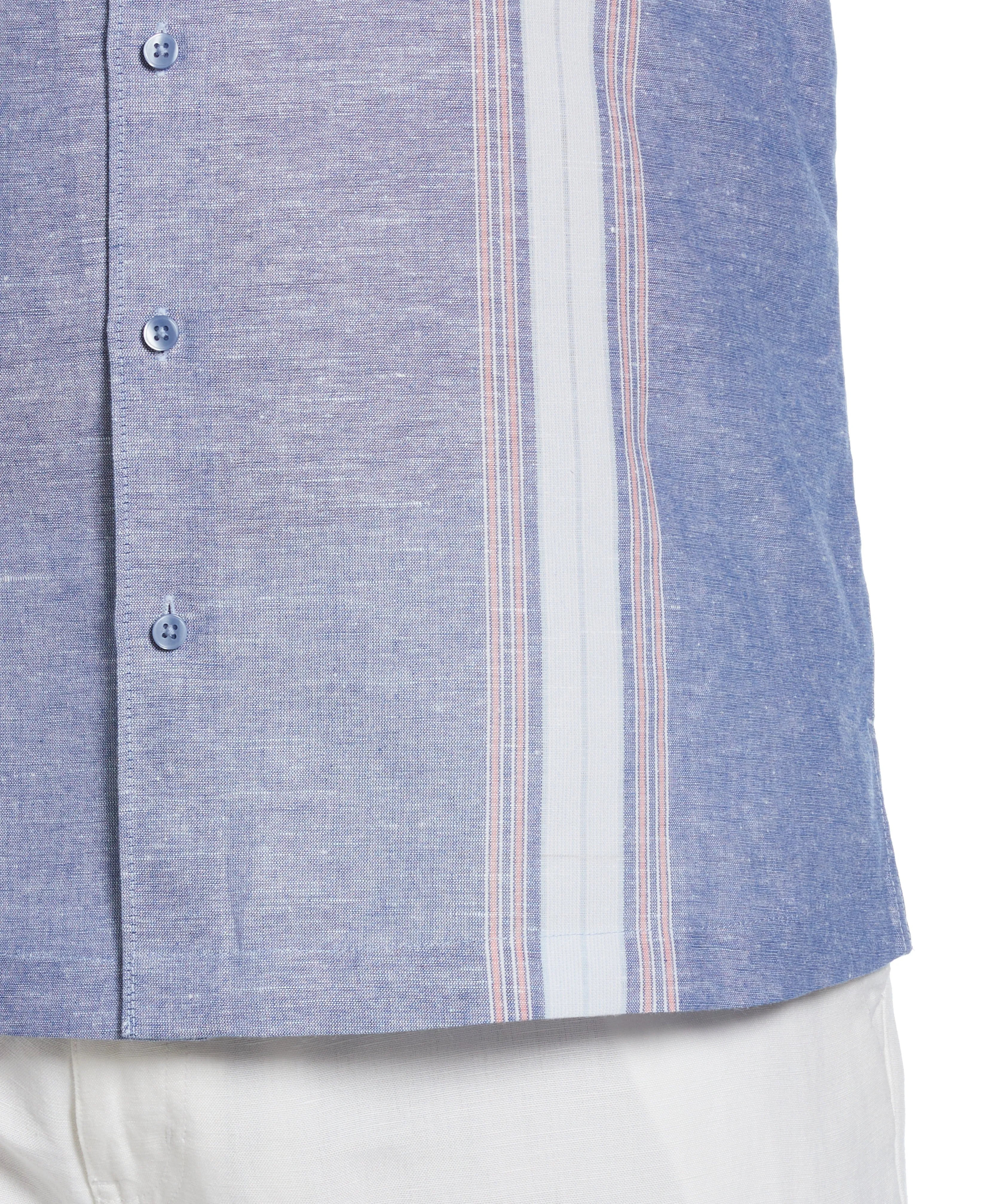 Big & Tall Linen Blend Textured Panel Shirt sold by Cubavera product image thumbnail 3