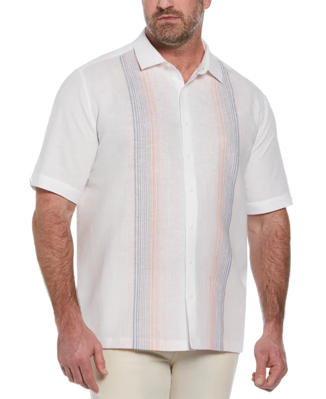 Big & Tall Linen Blend Gradient Stripe Panel Shirt sold by Cubavera