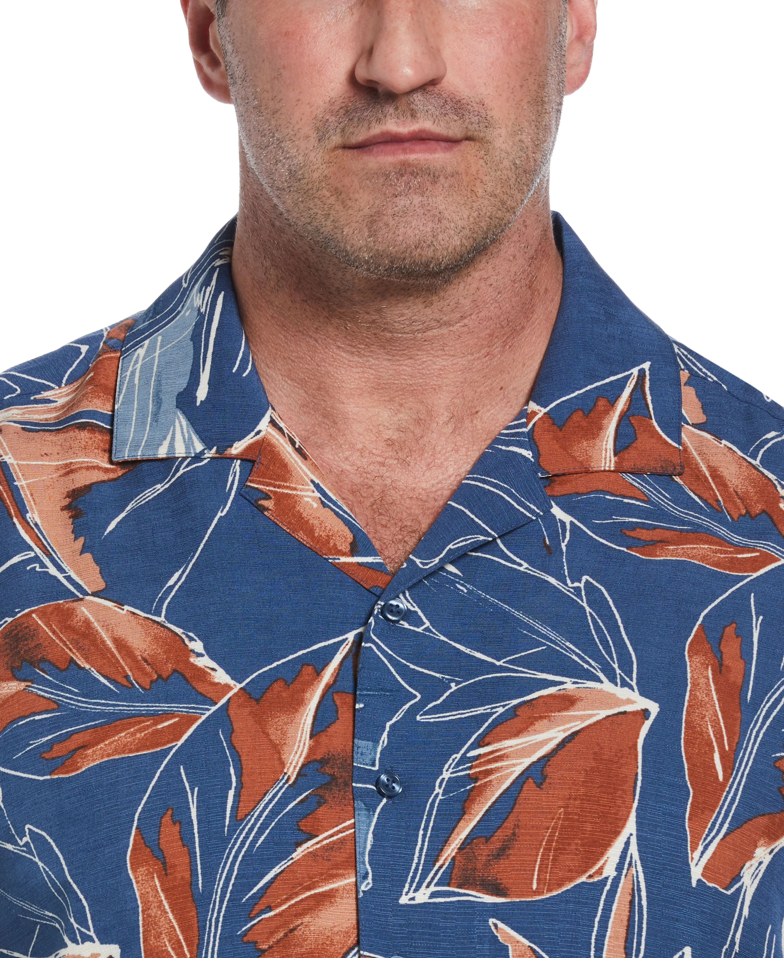Big & Tall Oversized Tropical Sketch Print Shirt sold by Cubavera product image thumbnail 4