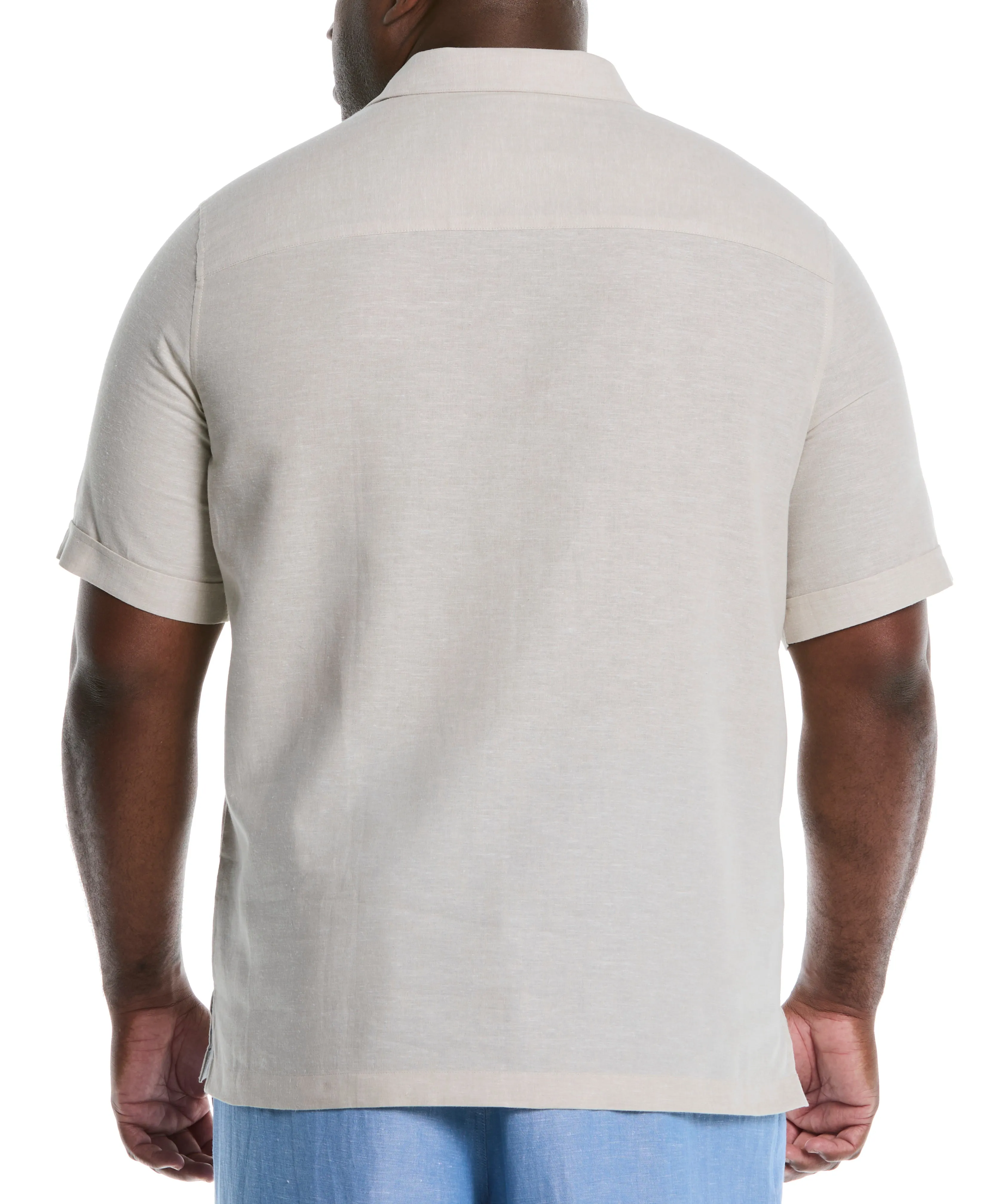 Big & Tall Linen Blend Panel Shirt sold by Cubavera product image thumbnail 2