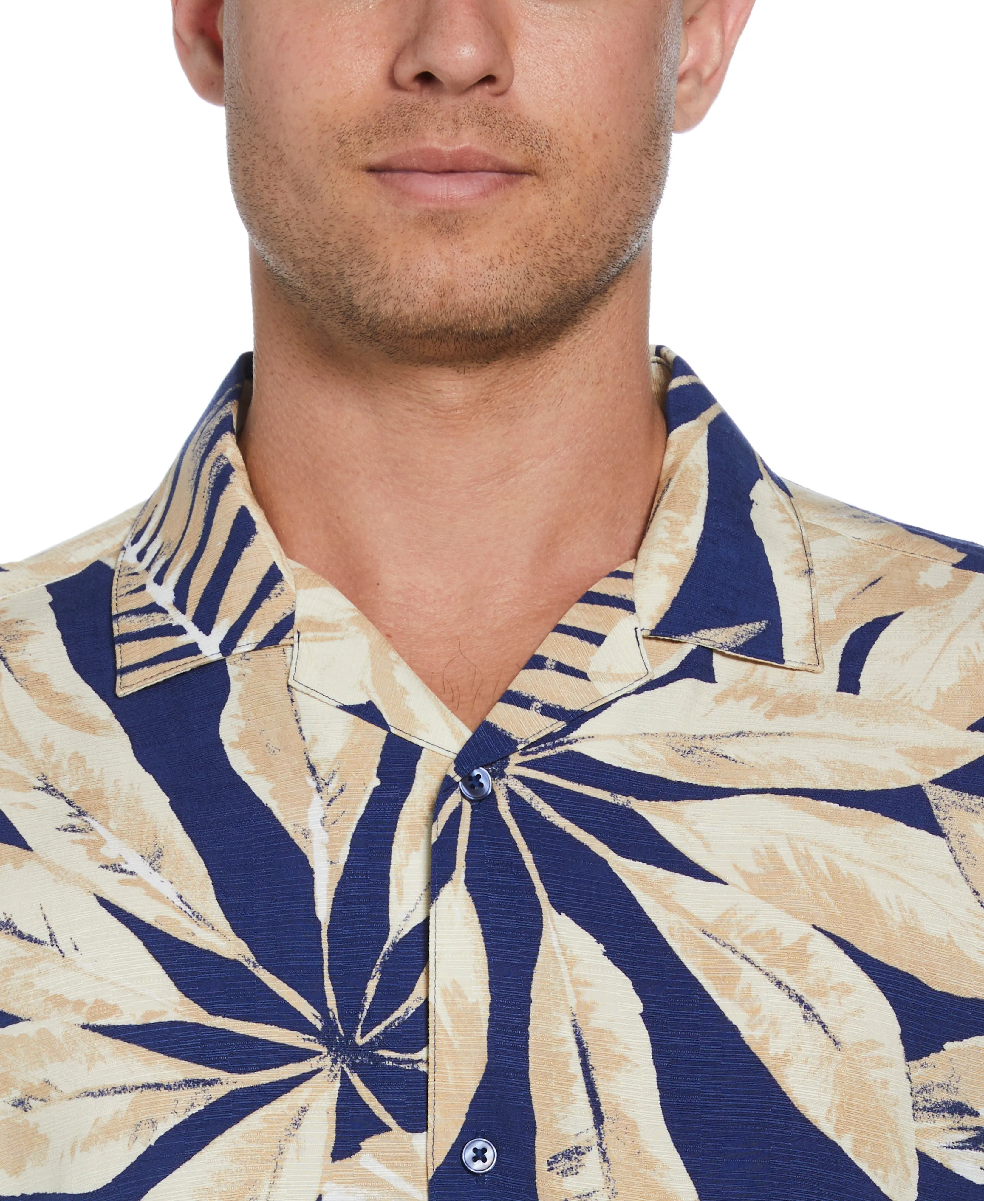 Textured Large Scale Palm Print Shirt sold by Cubavera product image thumbnail 4