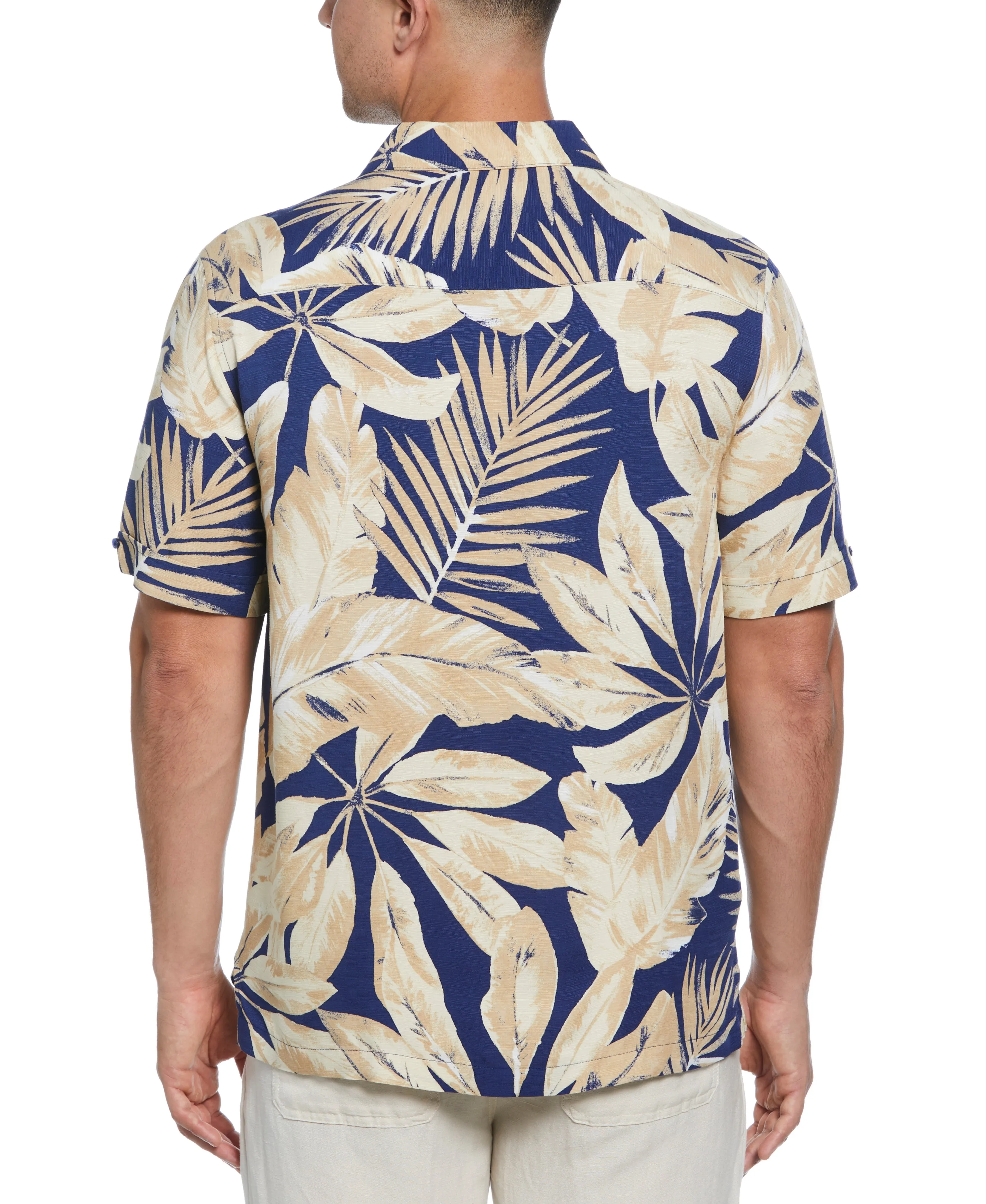 Textured Large Scale Palm Print Shirt sold by Cubavera product image thumbnail 2