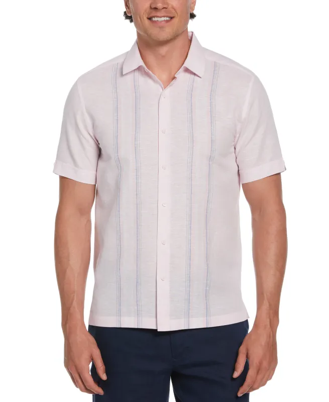 Big & Tall Linen Blend Tri-Color Panel Shirt sold by Cubavera