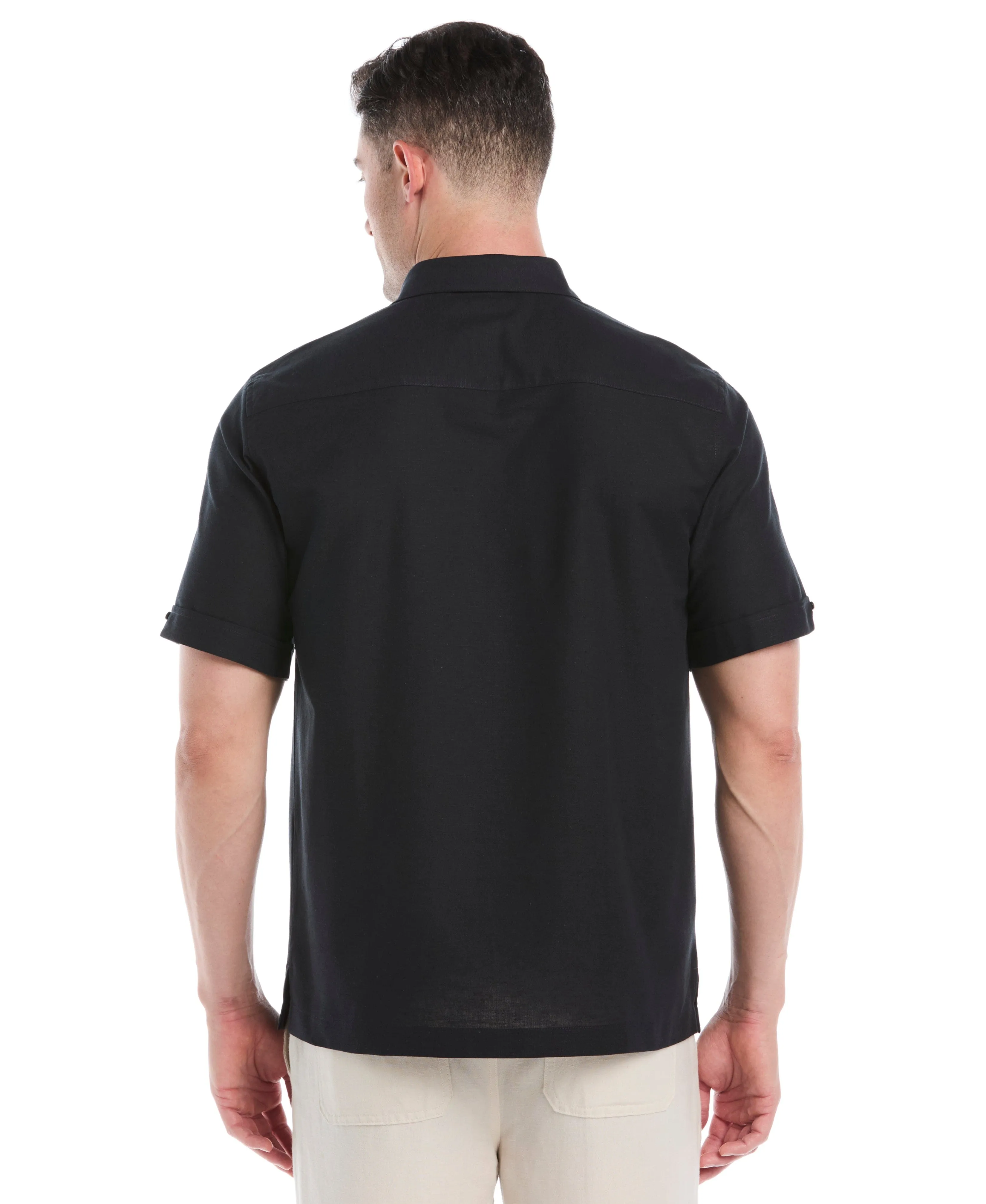 Linen Blend Yarn Dye Panel Shirt sold by Cubavera product image thumbnail 2