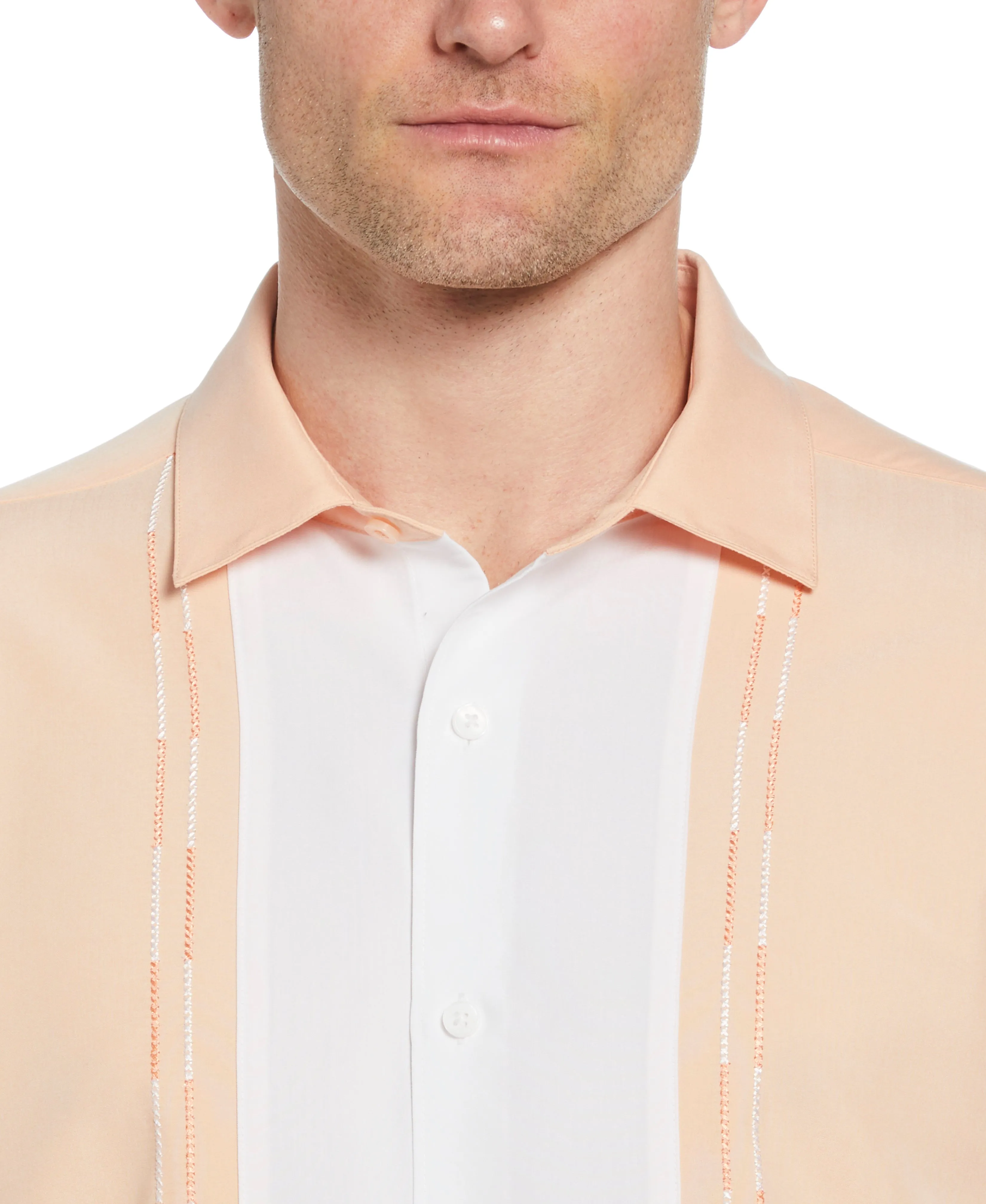 Color Block Embroidery Shirt sold by Cubavera product image thumbnail 4