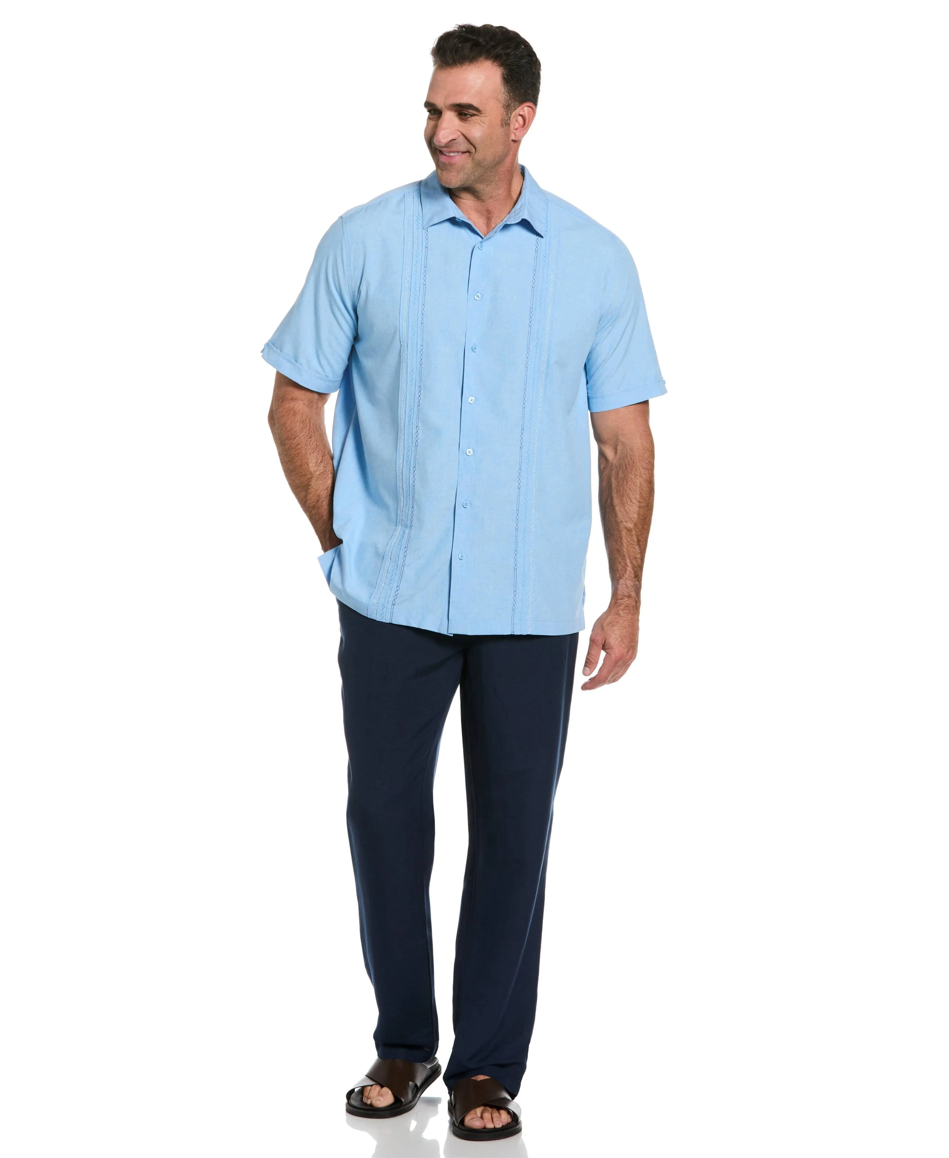 Big & Tall Geo Embroidered Panel Shirt sold by Cubavera product image thumbnail 4