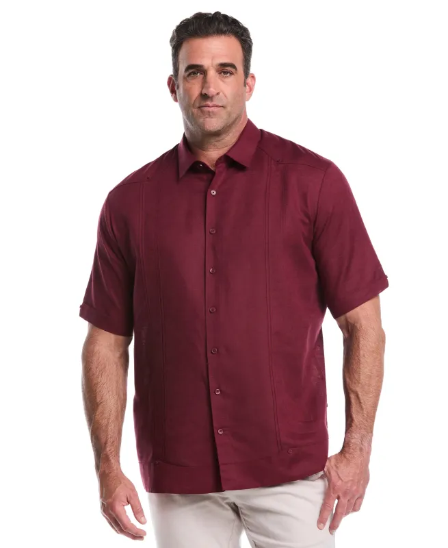 Big & Tall Linen Blend No Pocket Guayabera Shirt sold by Cubavera