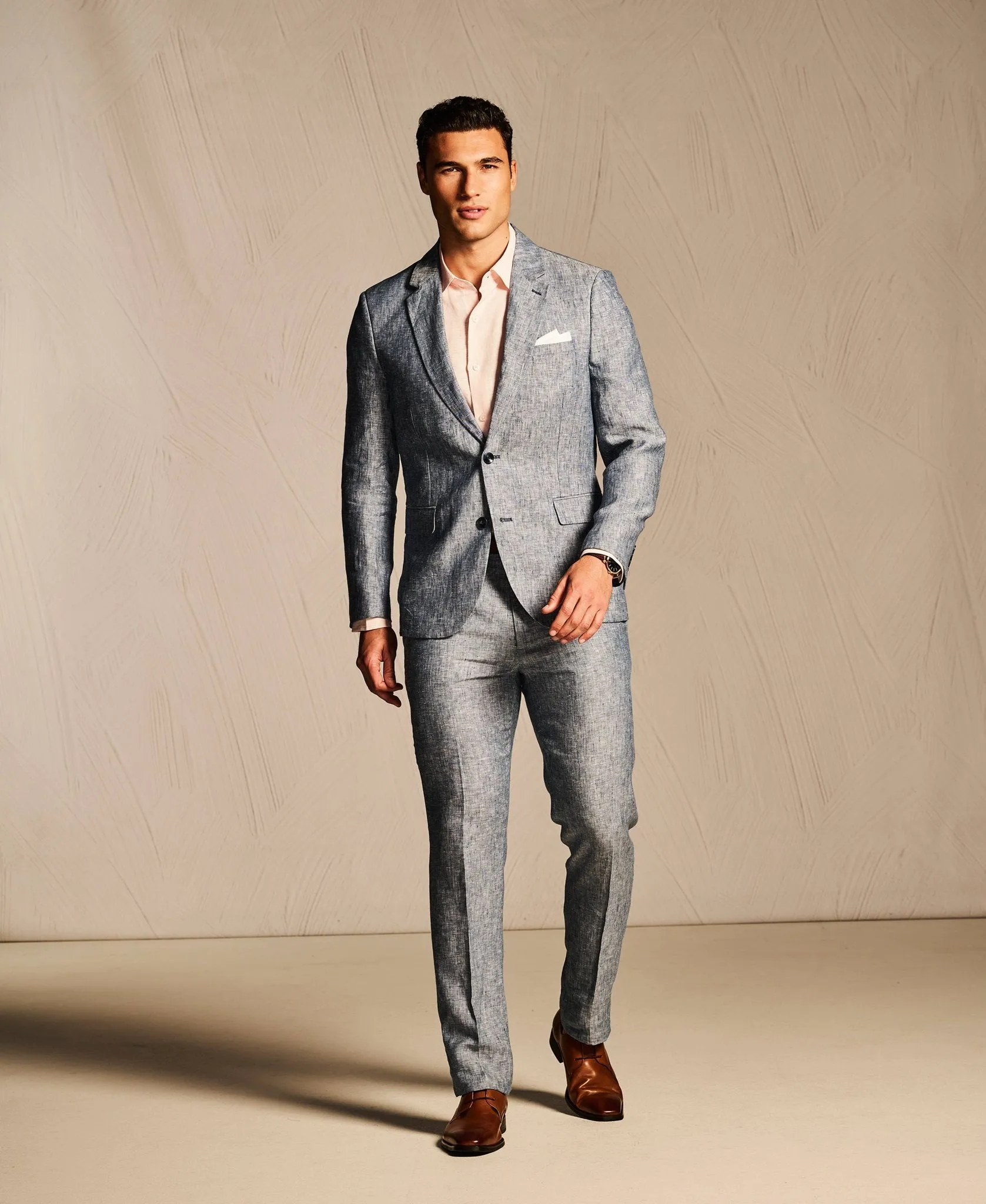 Delave Ensign Blue Linen Suit sold by Cubavera product image thumbnail 2