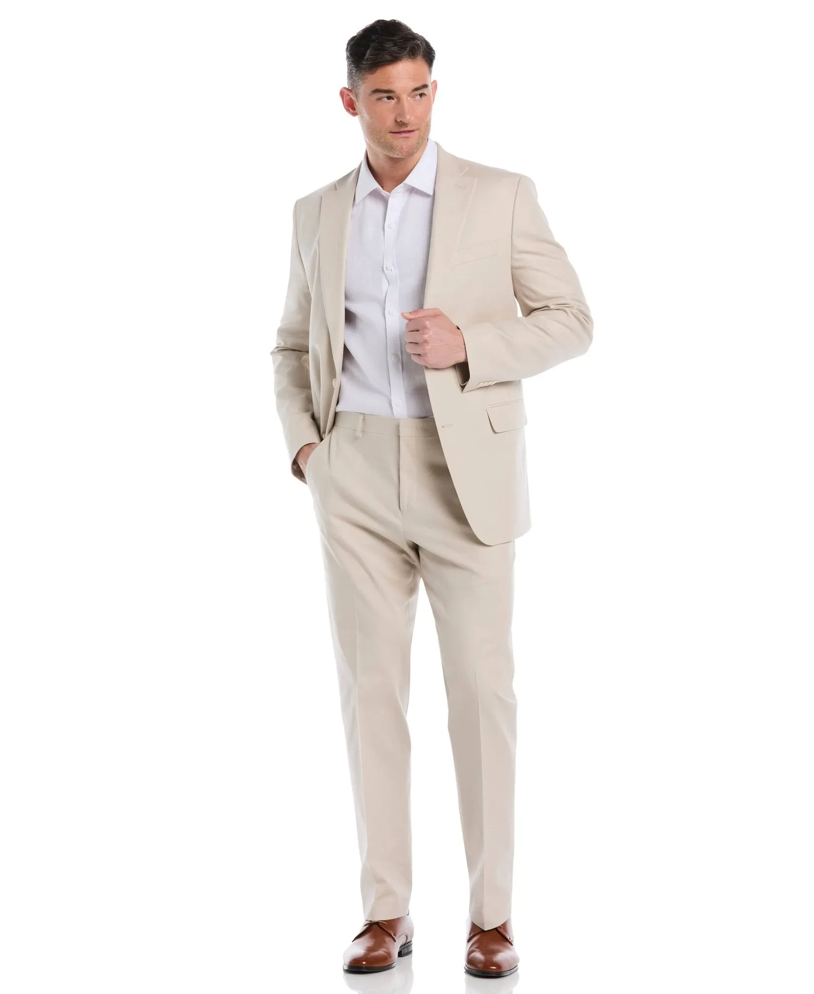 Linen Blend Beige Suit sold by Cubavera