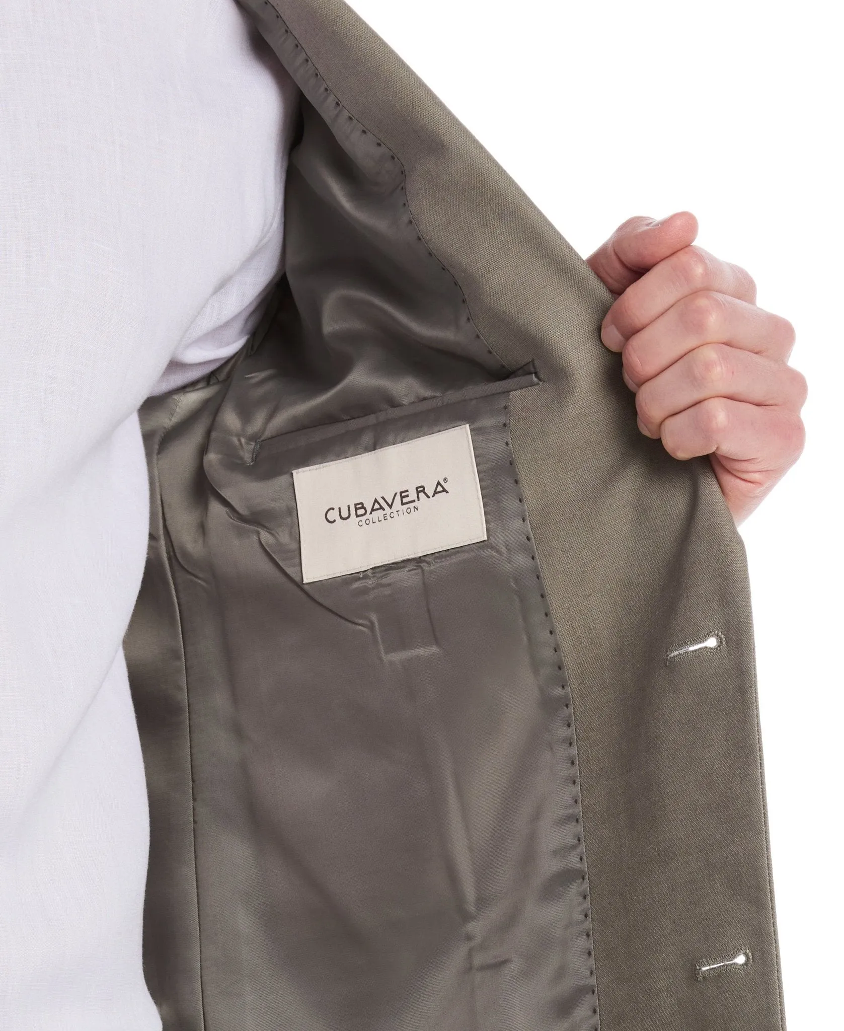 Linen Blend Burnt Olive Suit sold by Cubavera product image thumbnail 5