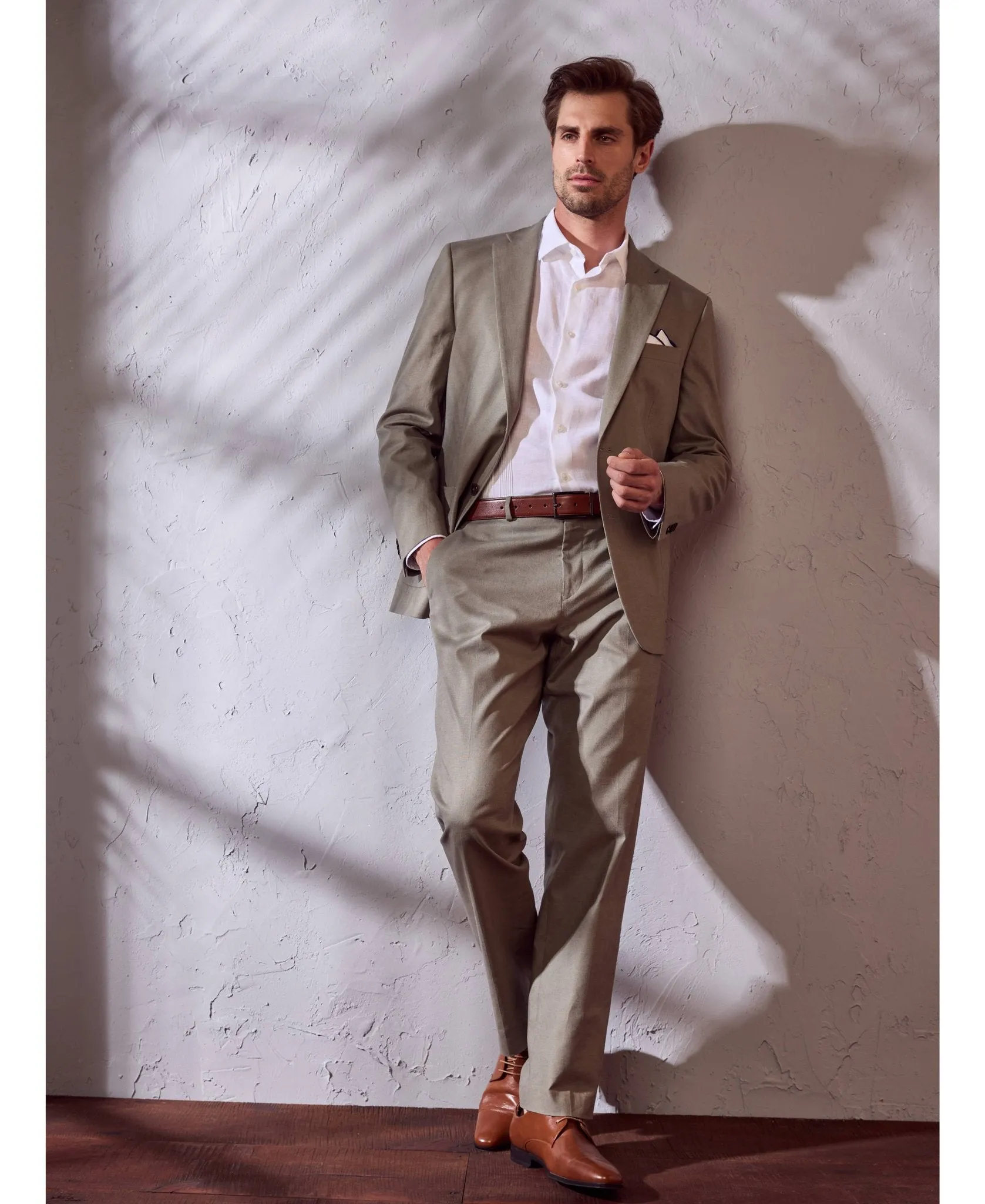 Linen Blend Burnt Olive Suit sold by Cubavera product image thumbnail 2