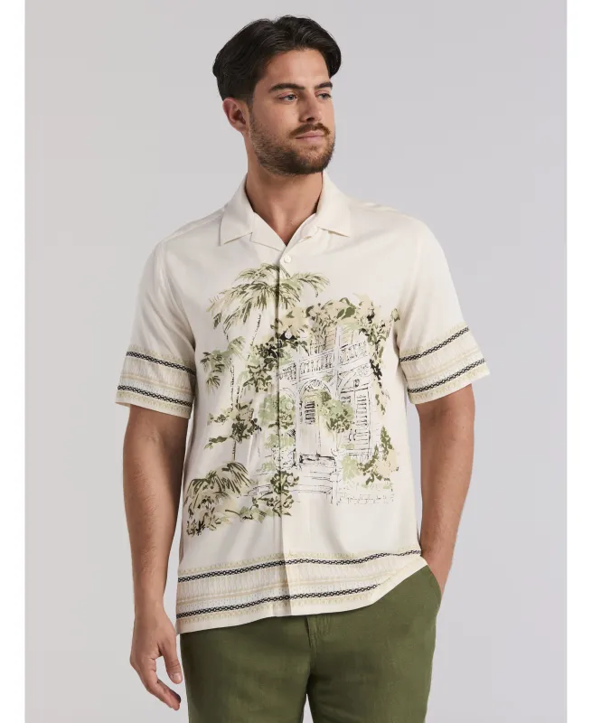 Twill Scenic Print Shirt sold by Cubavera
