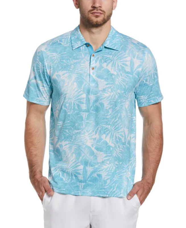 Tonal Tropical Print Polo sold by Cubavera