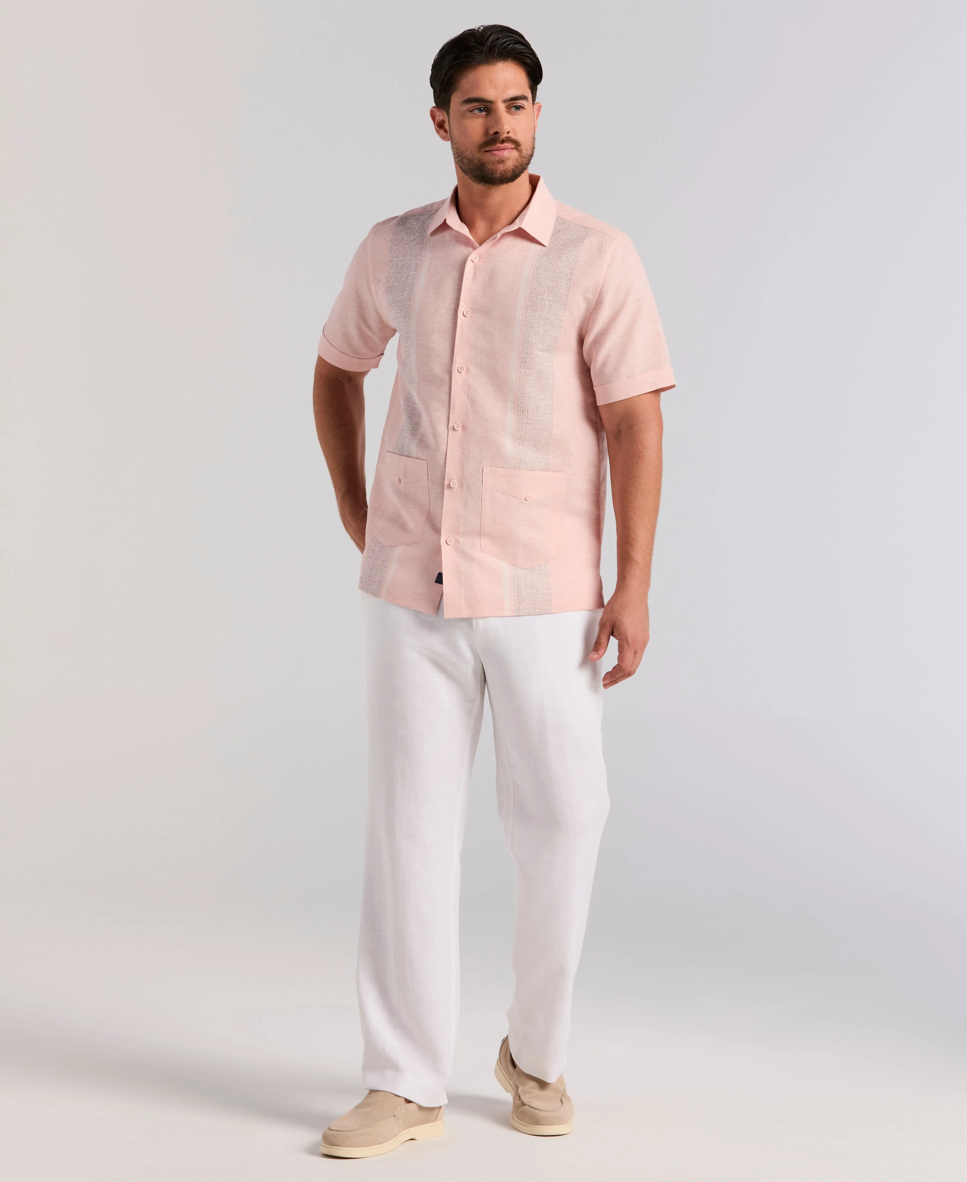 Linen Blend 2-Pocket Guayabera Shirt sold by Cubavera product image thumbnail 3