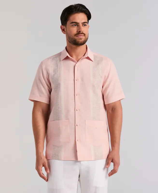Linen Blend 2-Pocket Guayabera Shirt sold by Cubavera