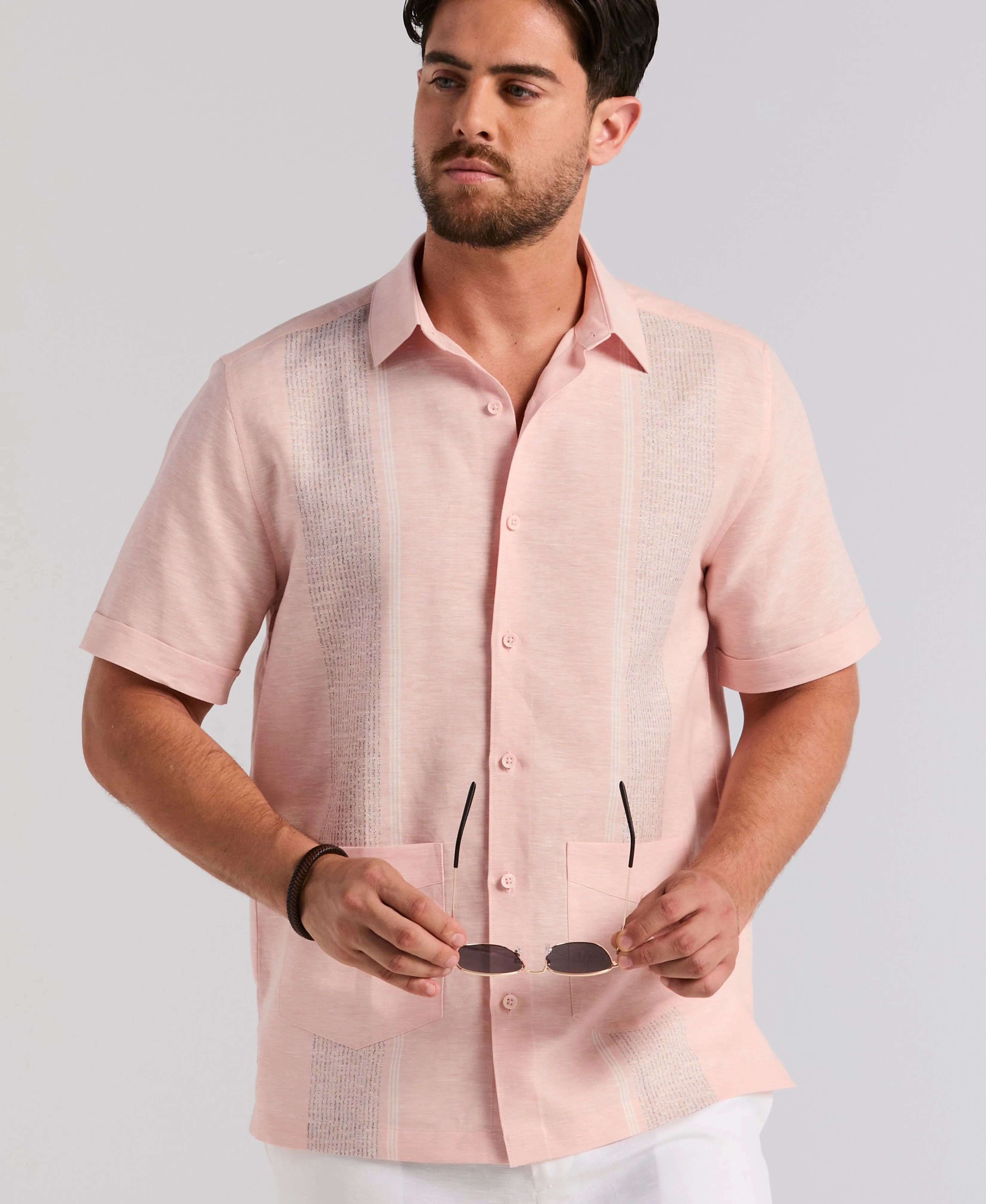 Linen Blend 2-Pocket Guayabera Shirt sold by Cubavera product image thumbnail 5