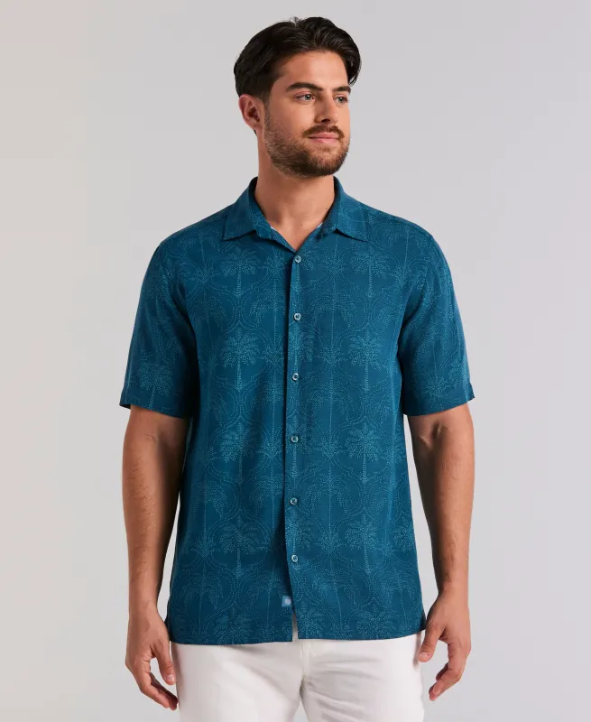 Medallion Palm Print Shirt sold by Cubavera