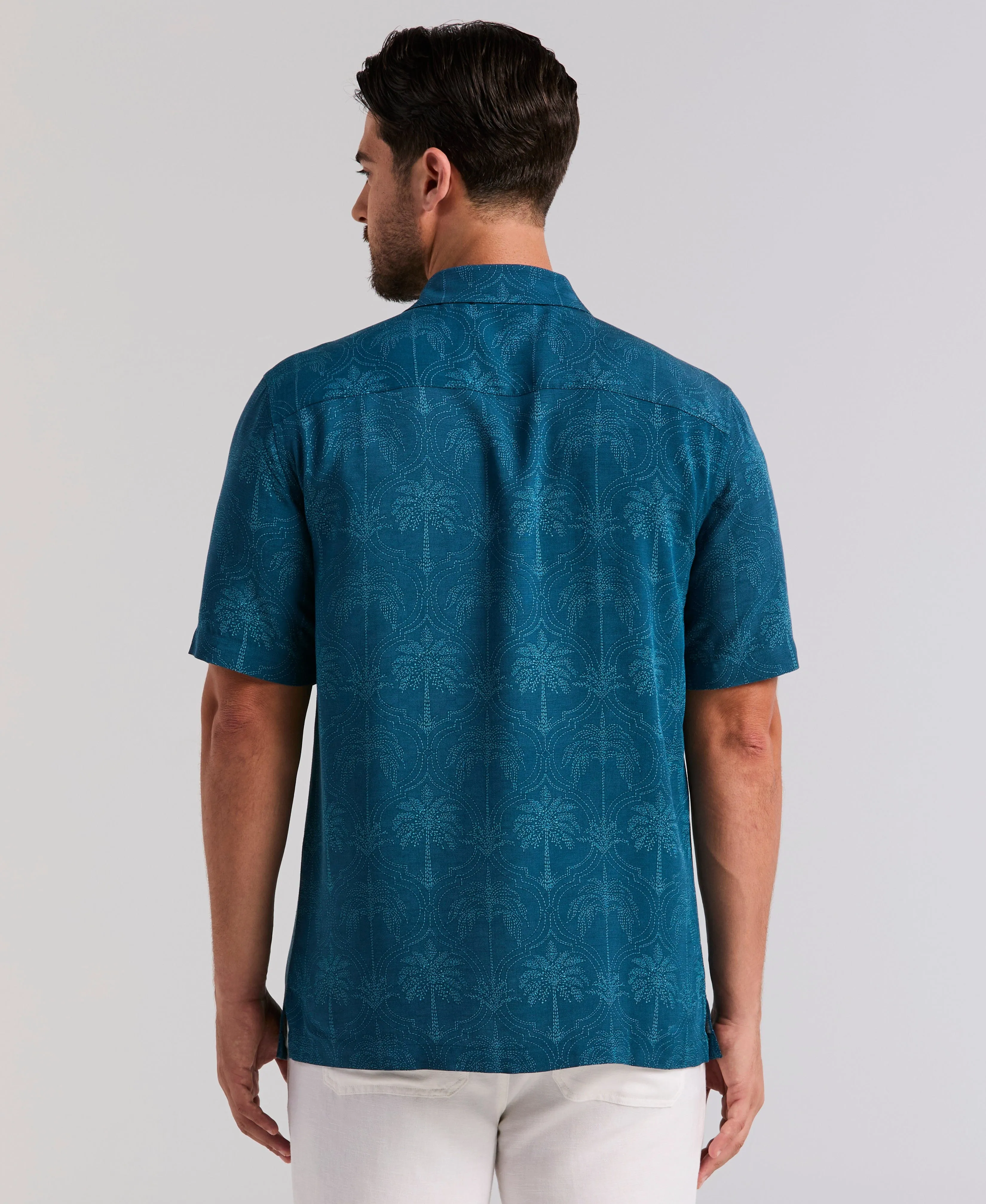 Medallion Palm Print Shirt sold by Cubavera product image thumbnail 3