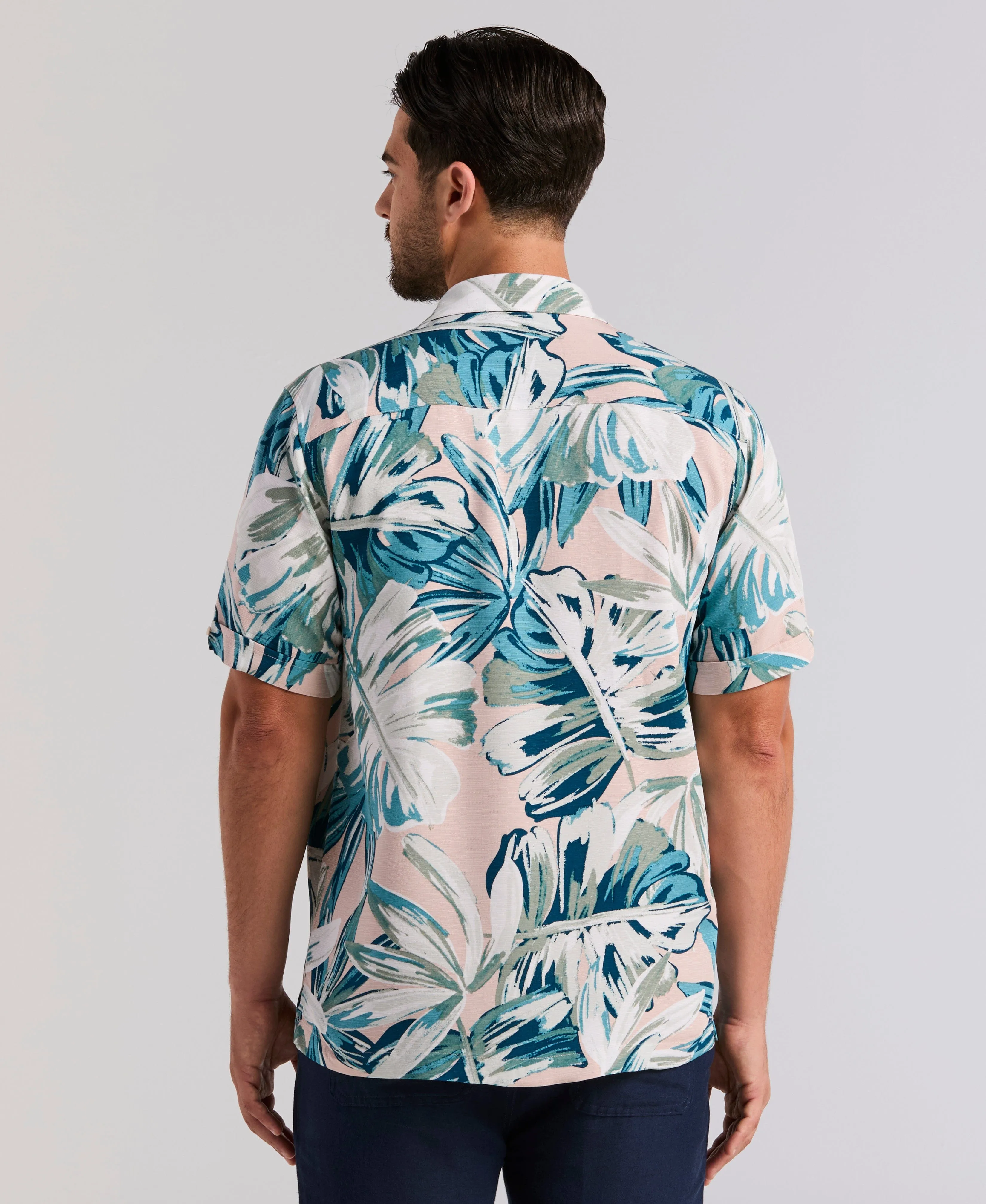 Oversized Leaf Print Shirt sold by Cubavera product image thumbnail 3