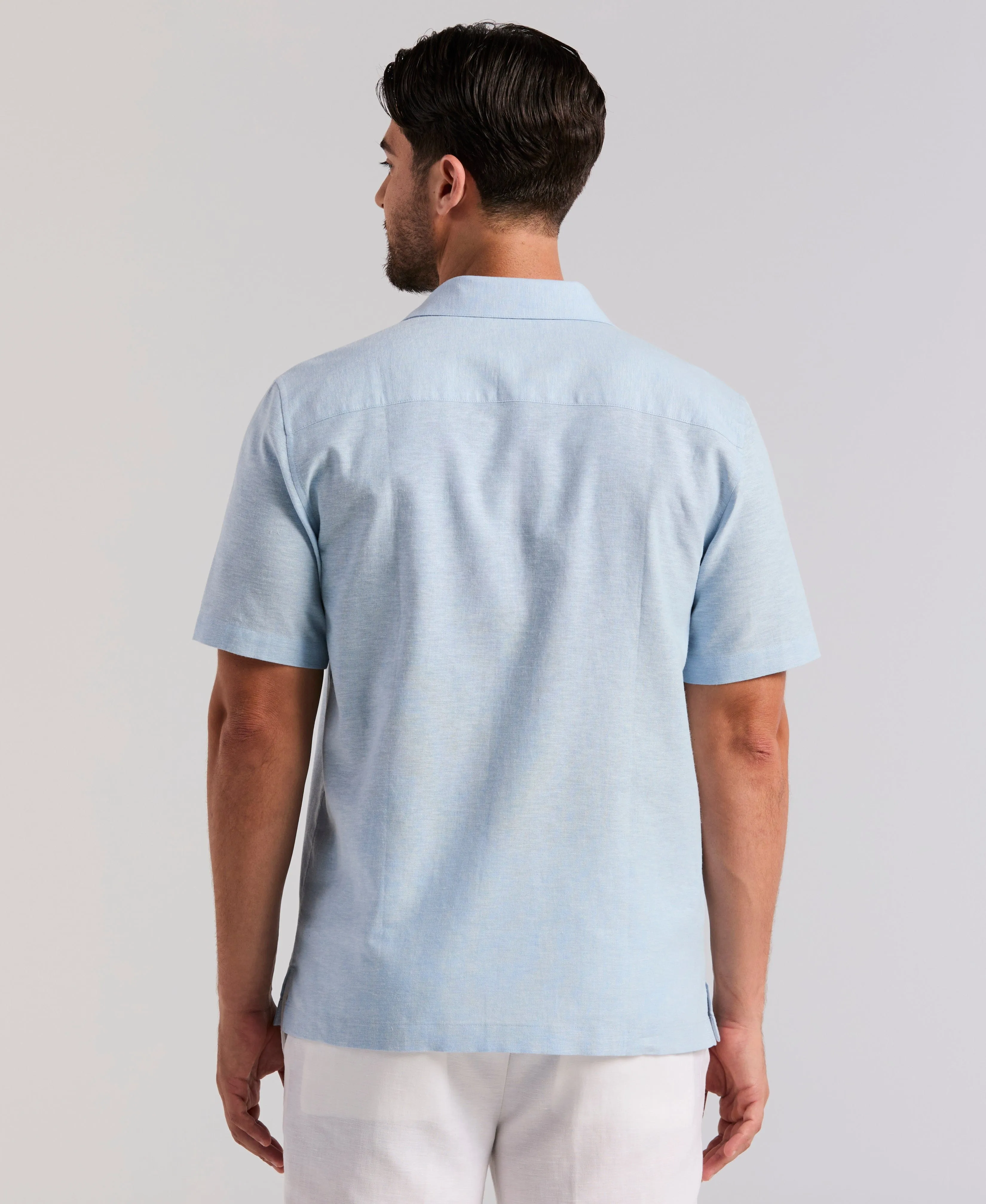 Linen Blend Slub Texture Panel Shirt sold by Cubavera product image thumbnail 3