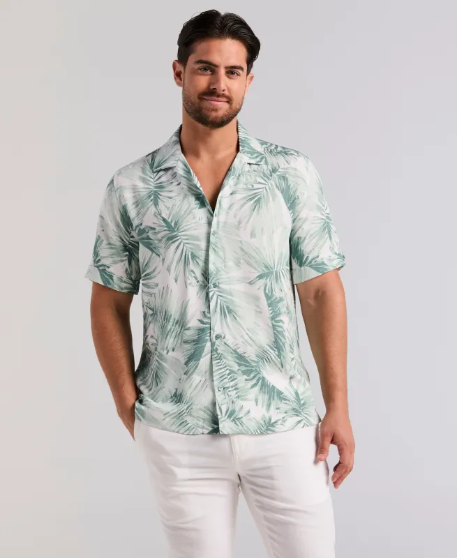 Leave Print Shirt made by Cubavera