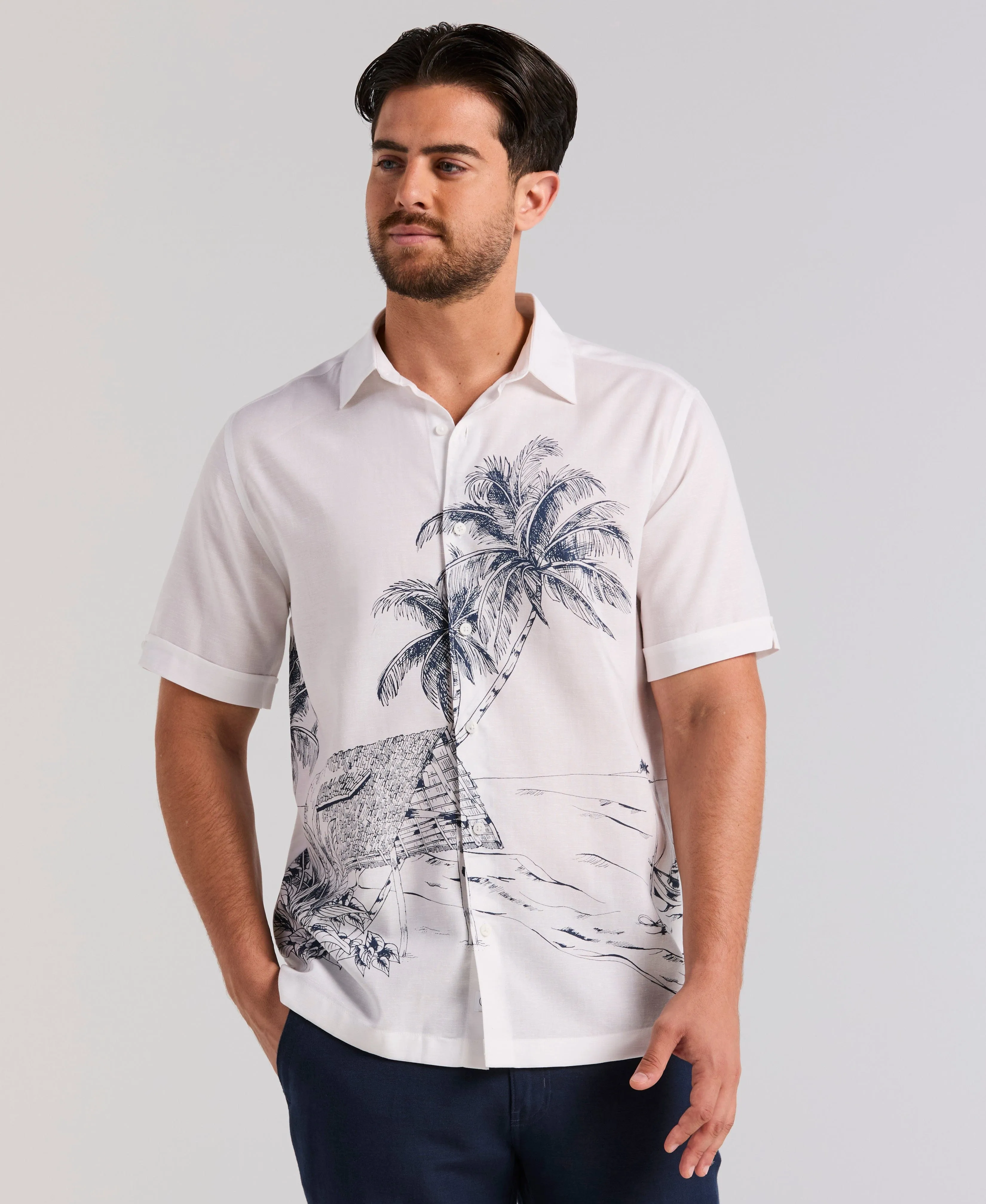 Island Scenic Print Shirt sold by Cubavera