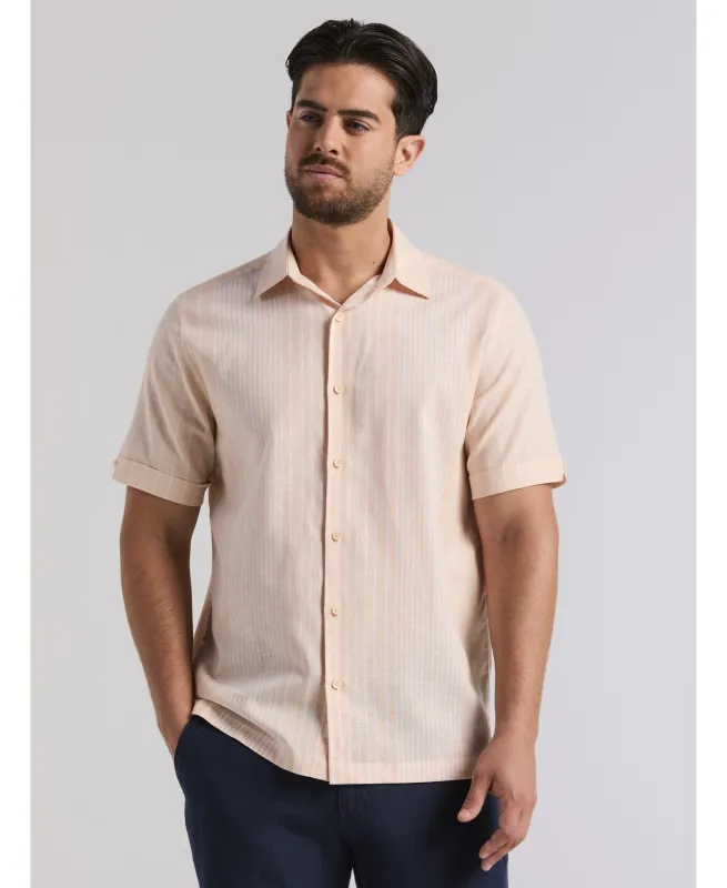 Linen Blend Engineered Stripe Shirt sold by Cubavera