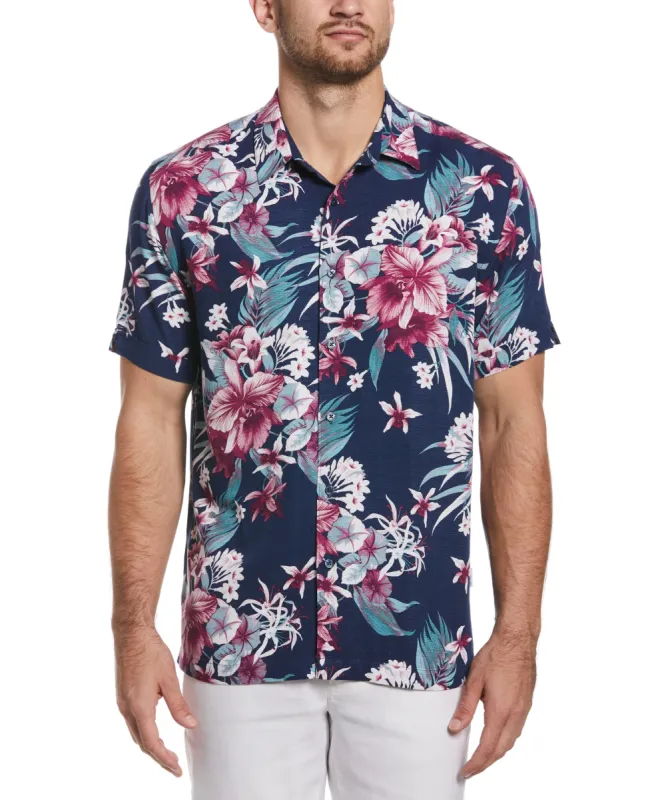 Big & Tall Floral Print Textured Shirt sold by Cubavera