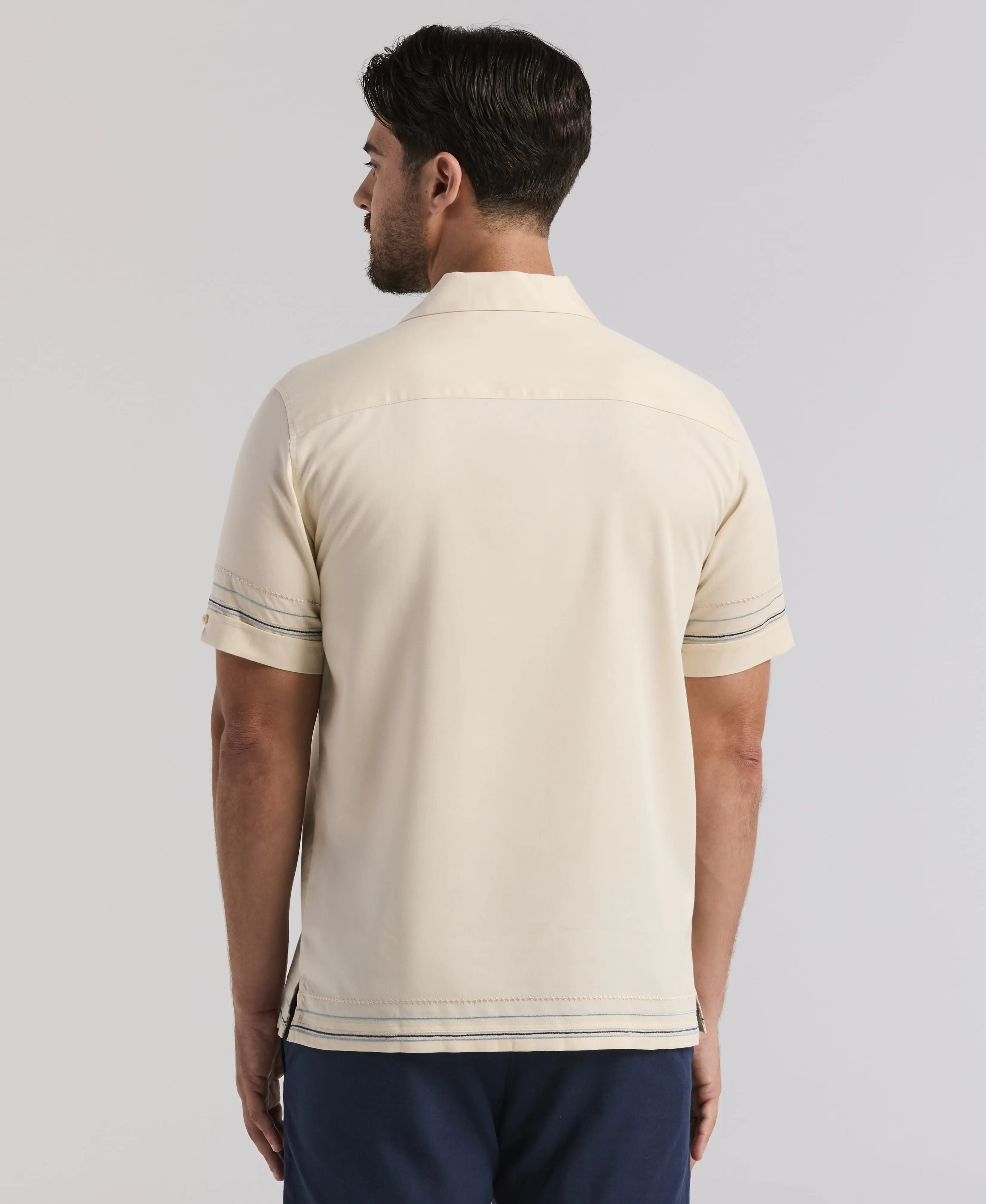 Palm & Border Embroidery Shirt sold by Cubavera product image thumbnail 2