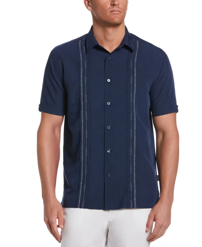 Geo Embroidered Panel Shirt sold by Cubavera