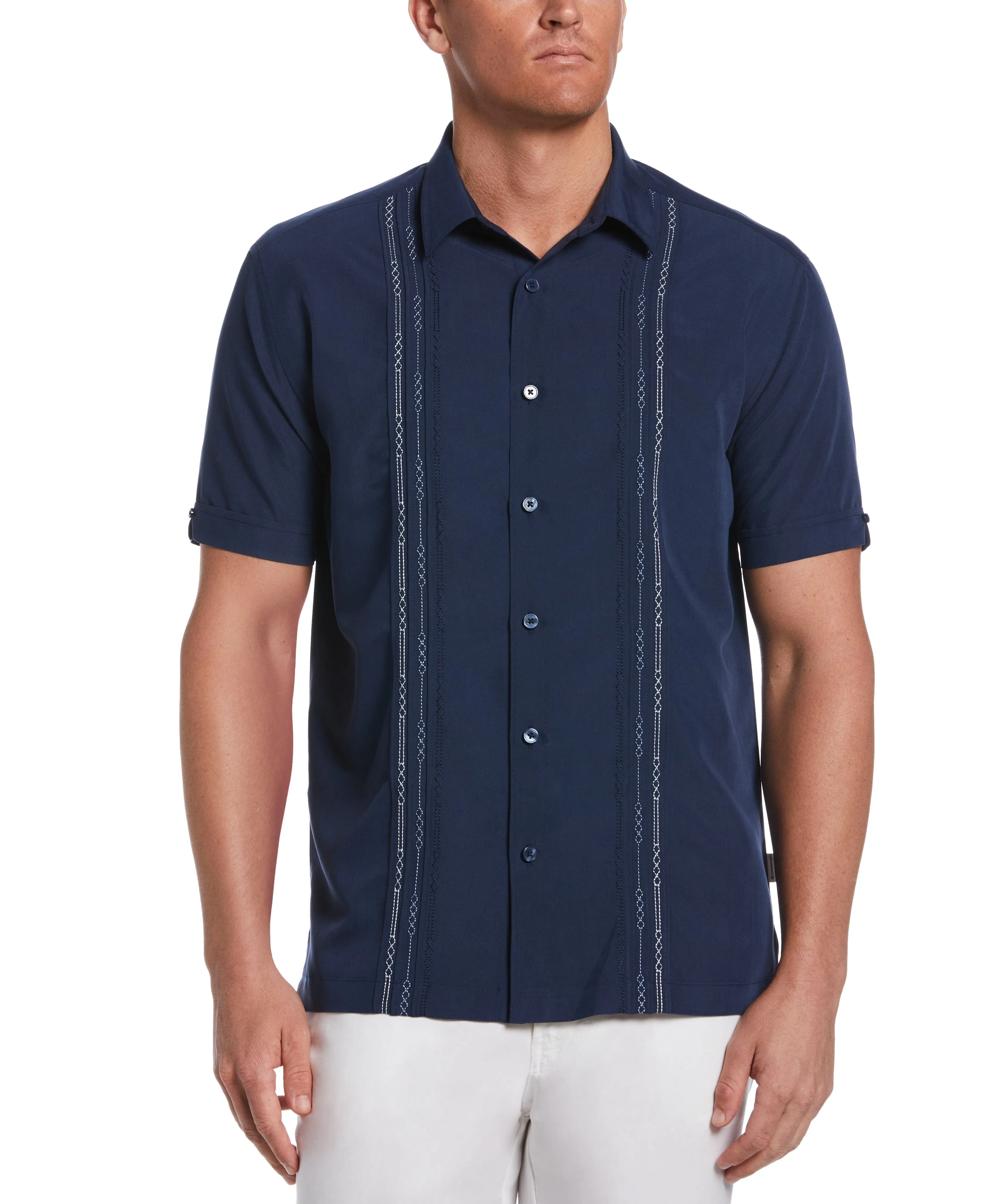 Geo Embroidered Panel Shirt sold by Cubavera