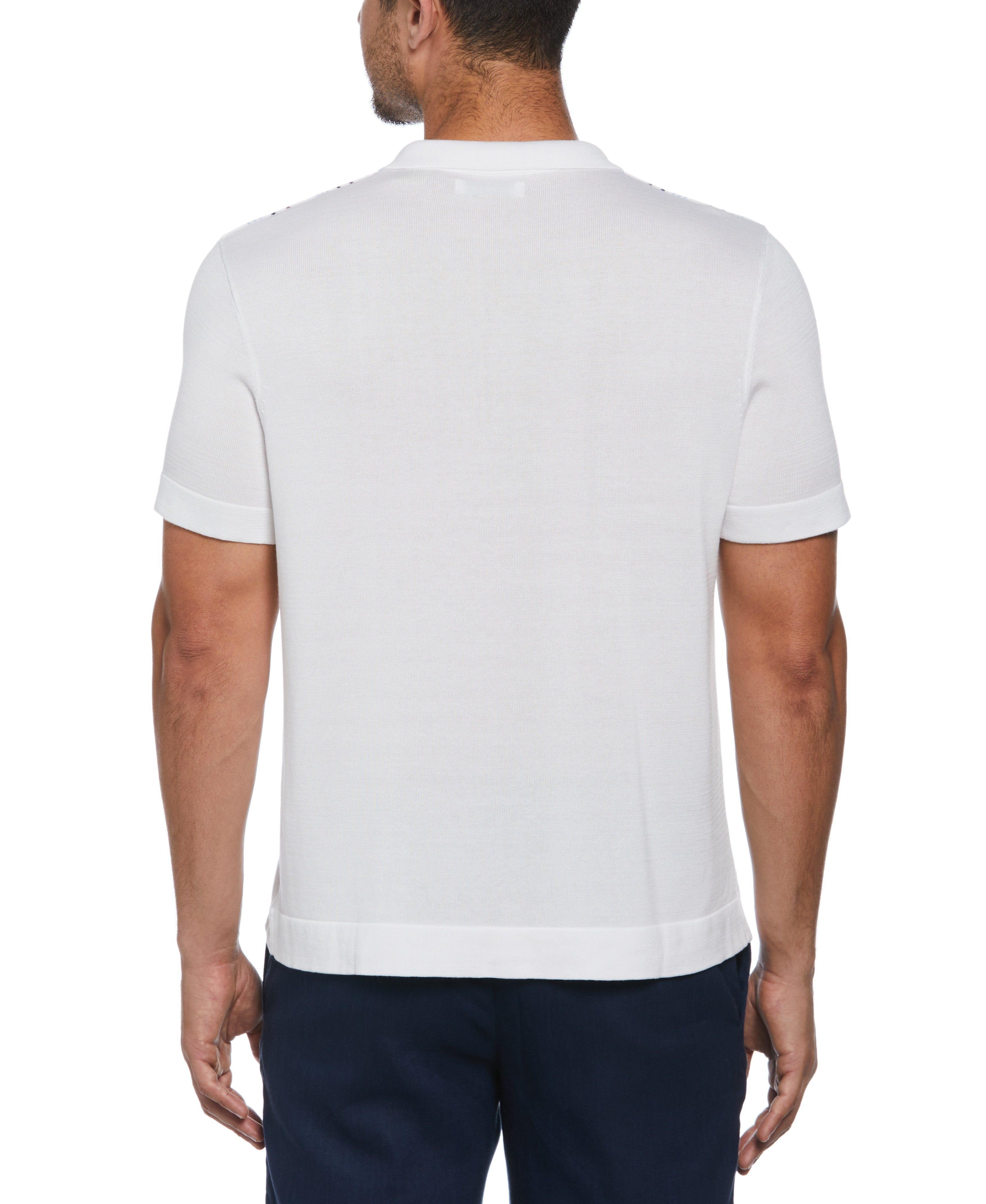 Striped Johnny Collar Polo Sweater sold by Cubavera product image thumbnail 2