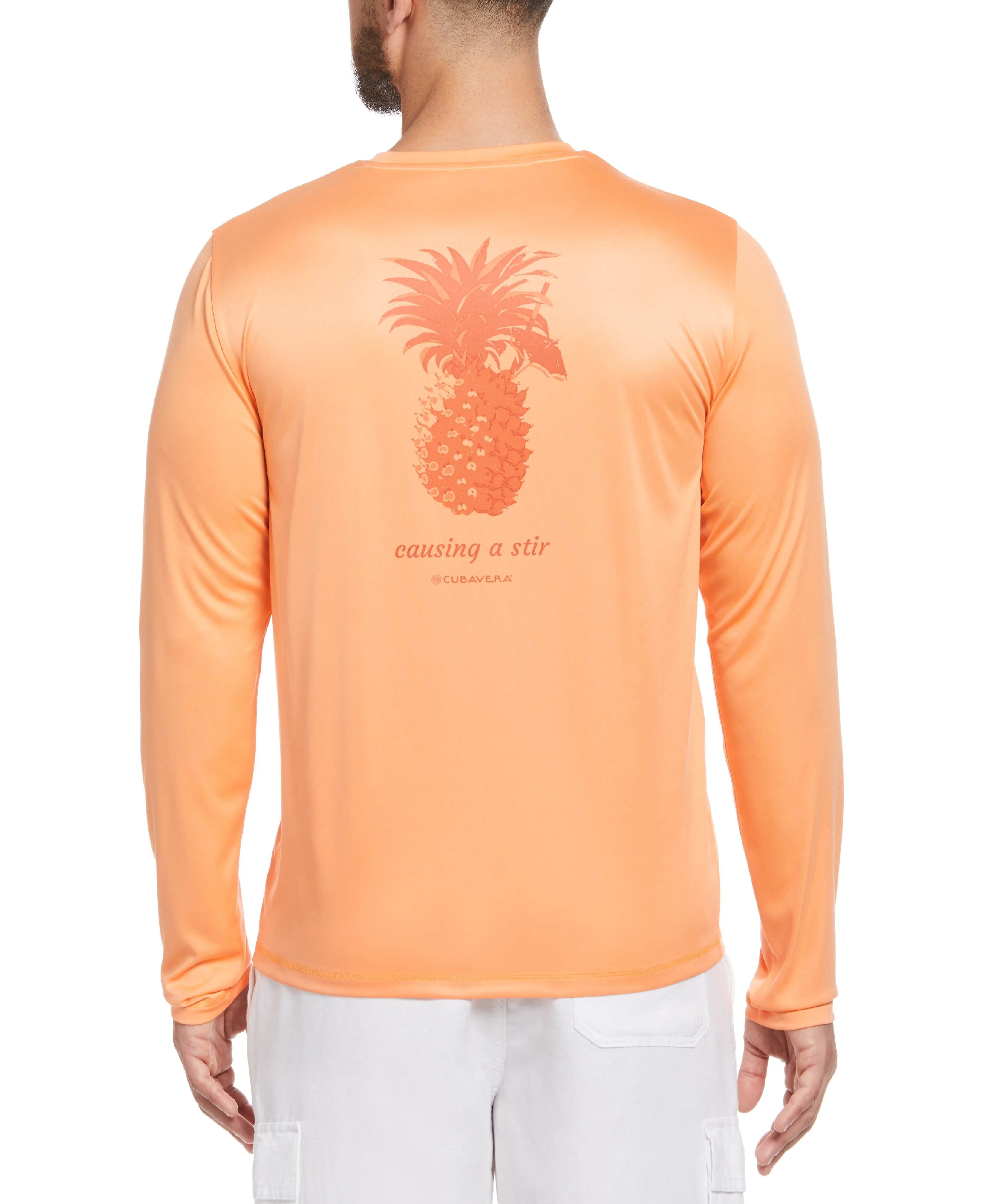 Sun Protection Pineapple Print Stretch Shirt sold by Cubavera product image thumbnail 2