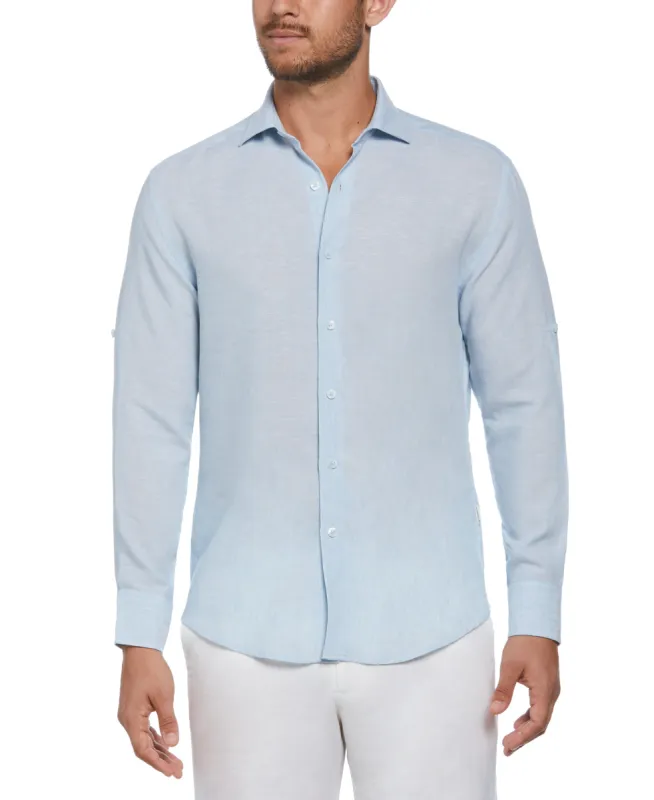 Travelselect™ Linen-Blend Rolled Sleeve Shirt sold by Cubavera