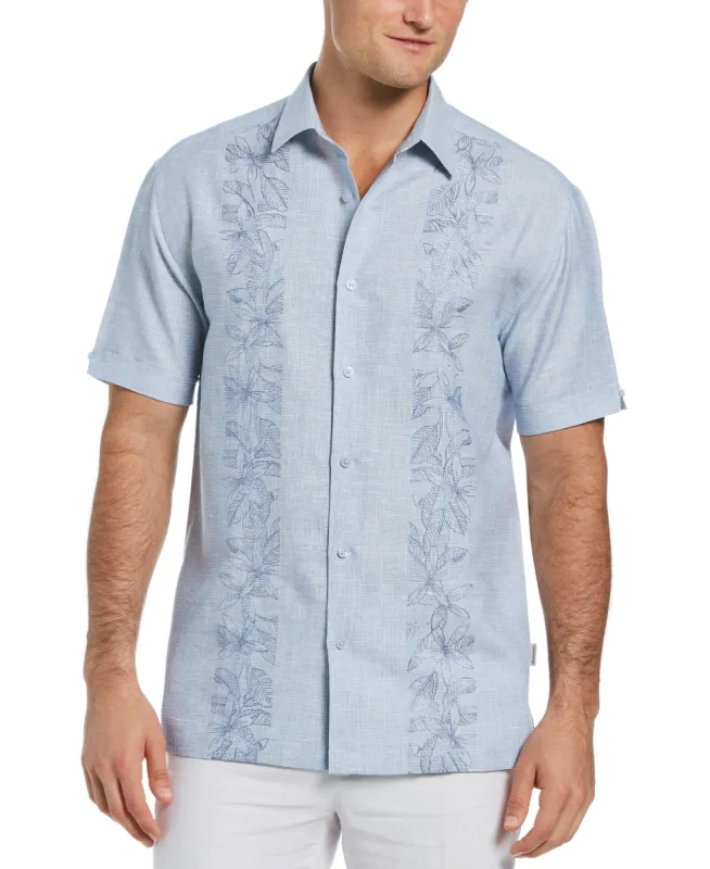 Tropical Panel Linen-Blend Shirt sold by Cubavera
