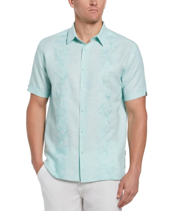 Tropical Panel Linen-Blend Shirt sold by Cubavera