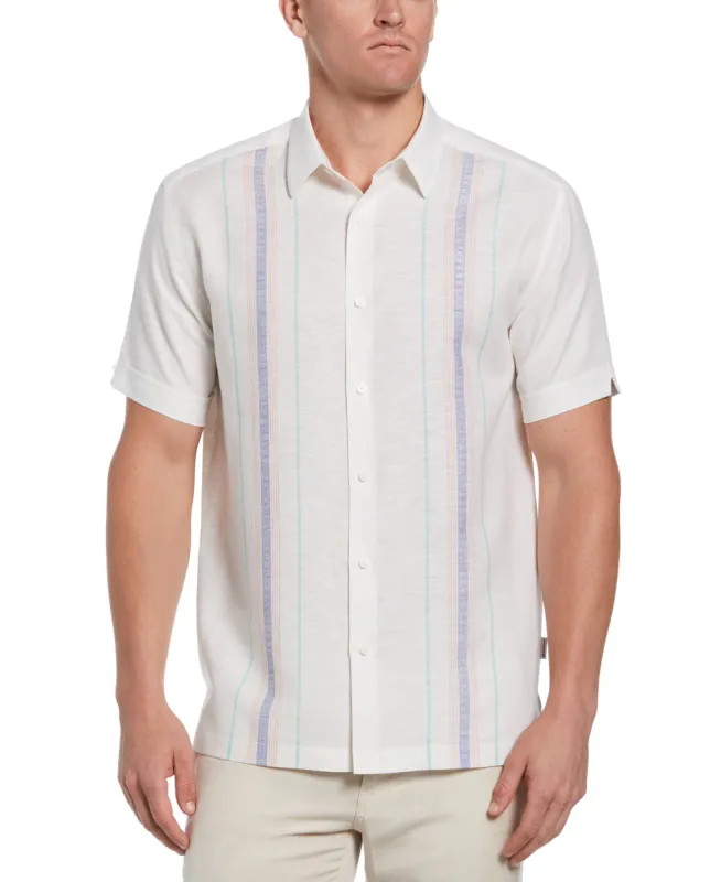 Big & Tall Linen Blend Multi-Color Yarn Dye Panel Shirt sold by Cubavera