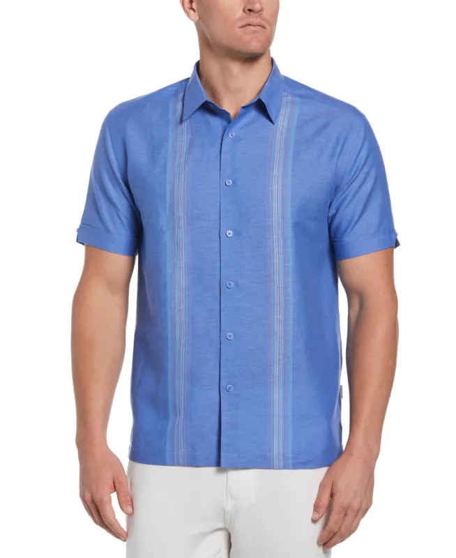 Big & Tall Linen Blend Yarn Dye Panel Shirt sold by Cubavera