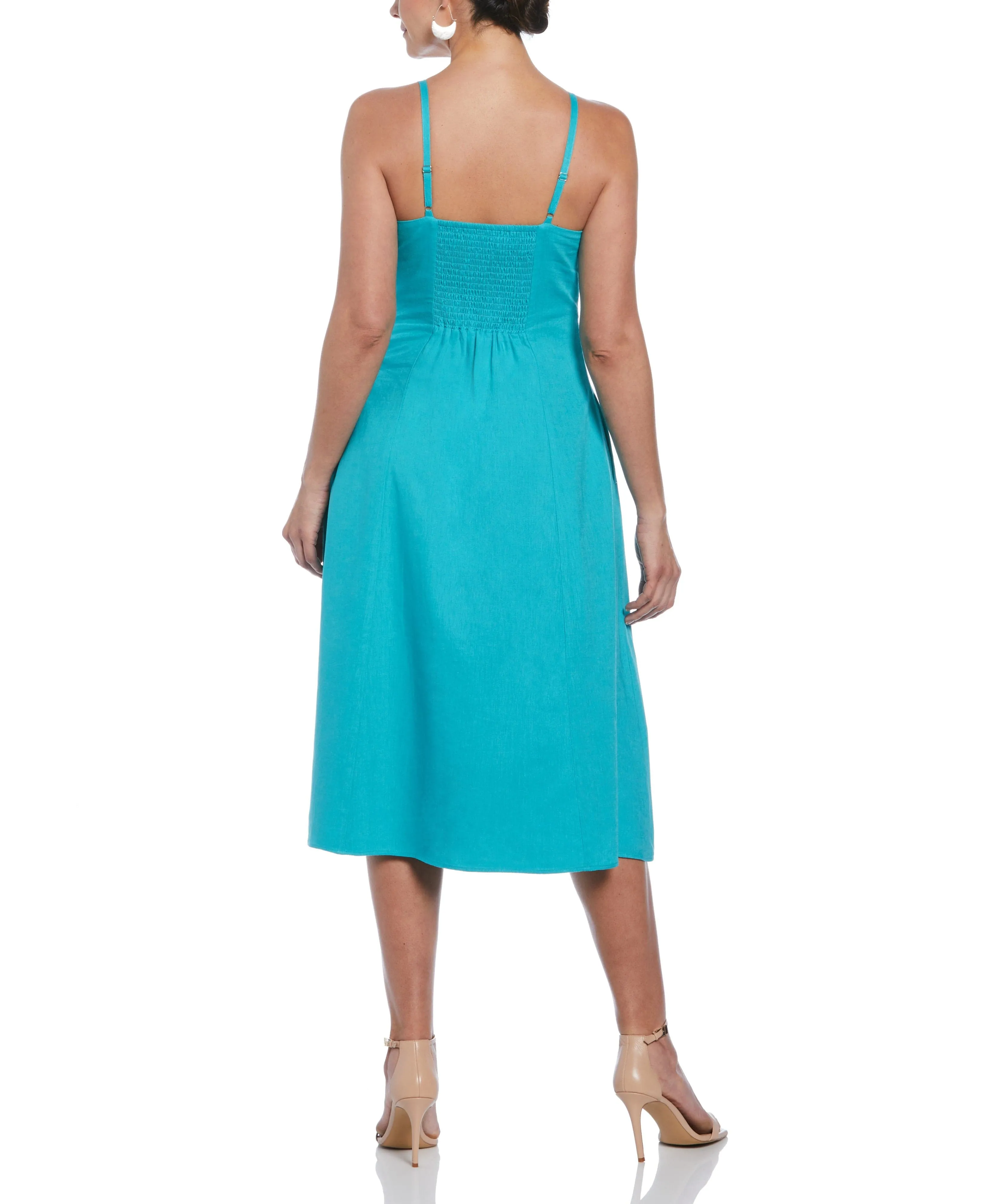 Linen Blend Thin Strap Midi Dress sold by Cubavera product image thumbnail 2