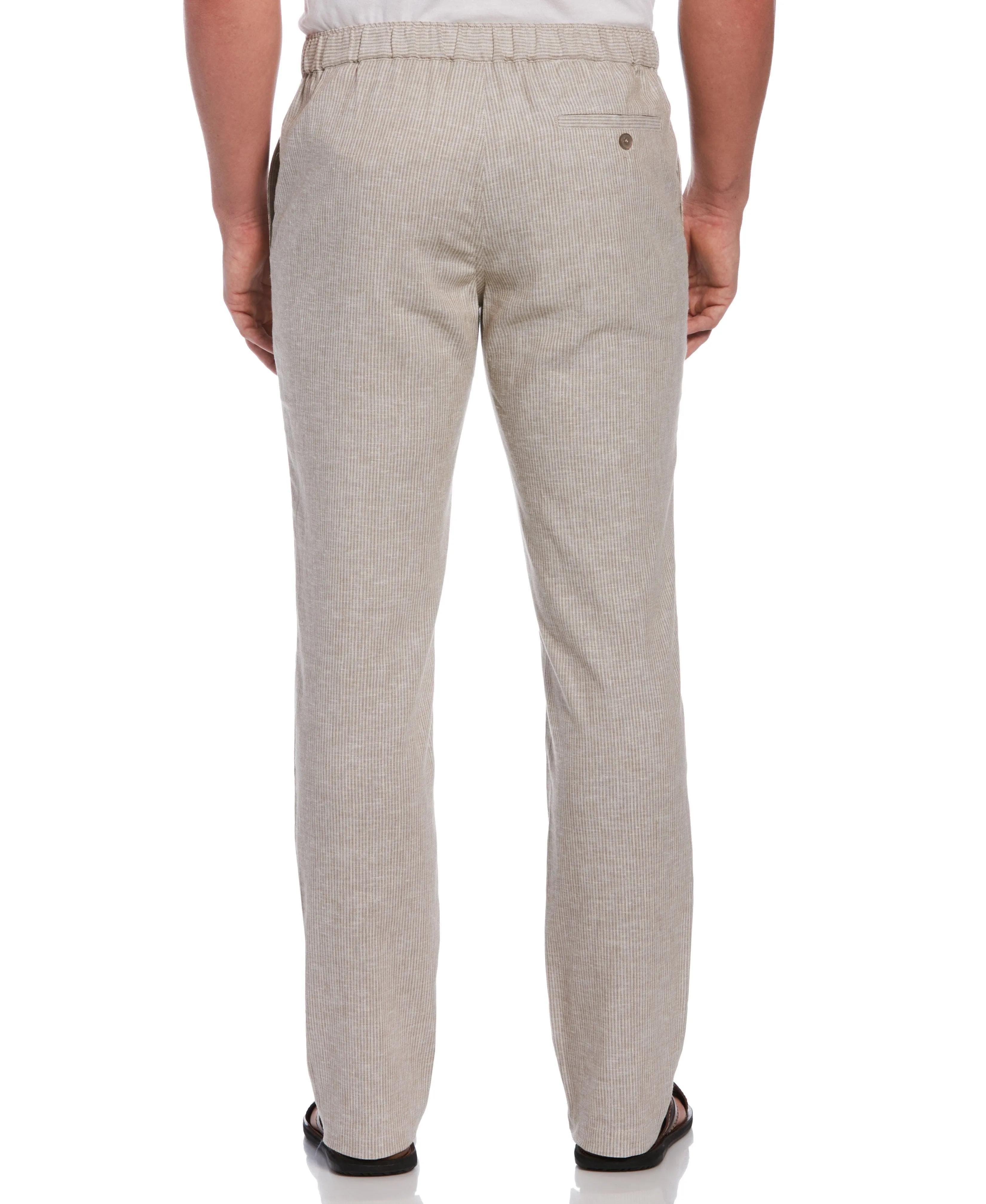 Linen Blend Mini Stripe Drawstring Pants sold by Cubavera product image thumbnail 2