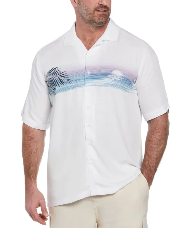 Big & Tall Sunset Chest Print Cuban Collar Shirt sold by Cubavera